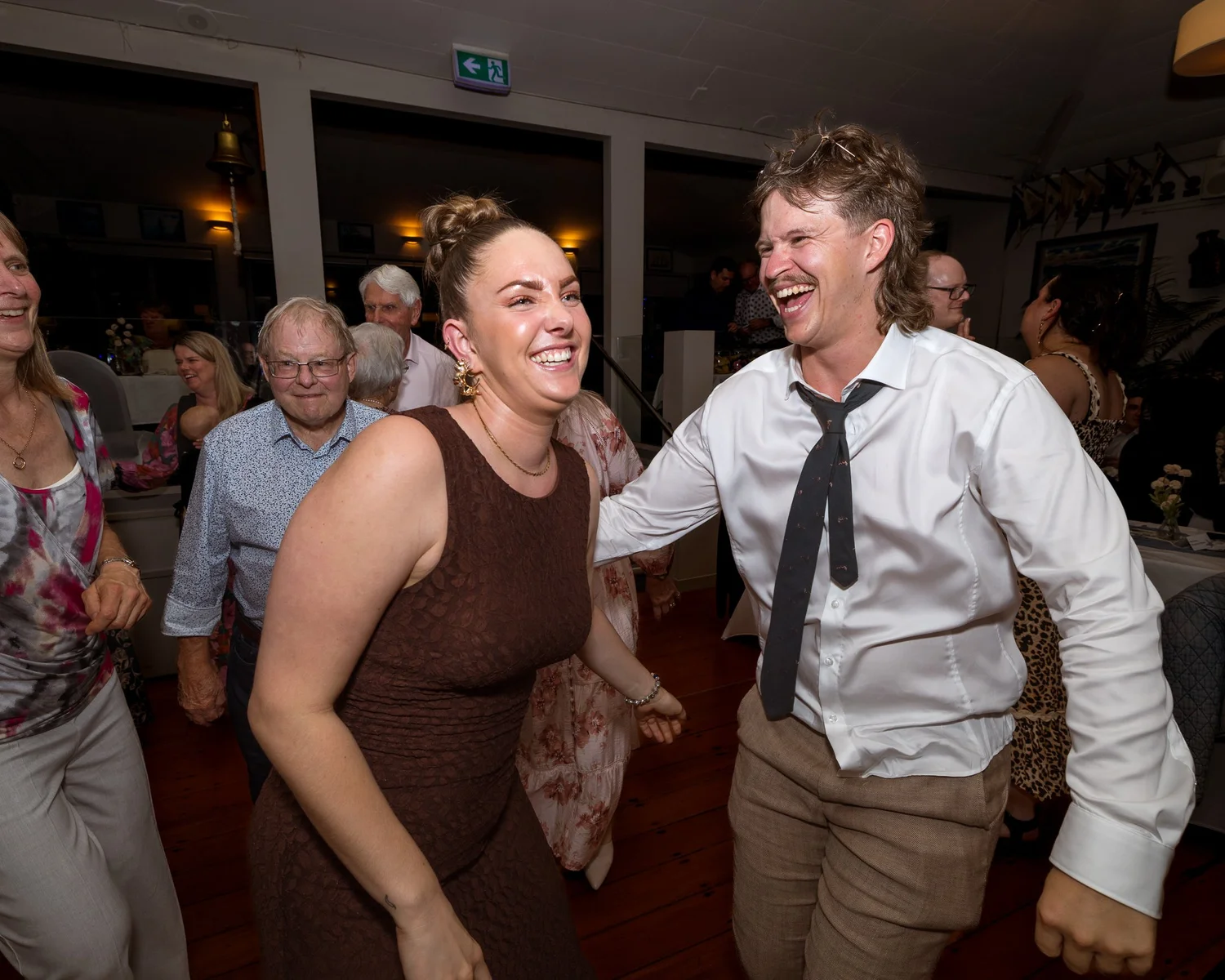 Guests dance and laugh at Devonport Yacht Club