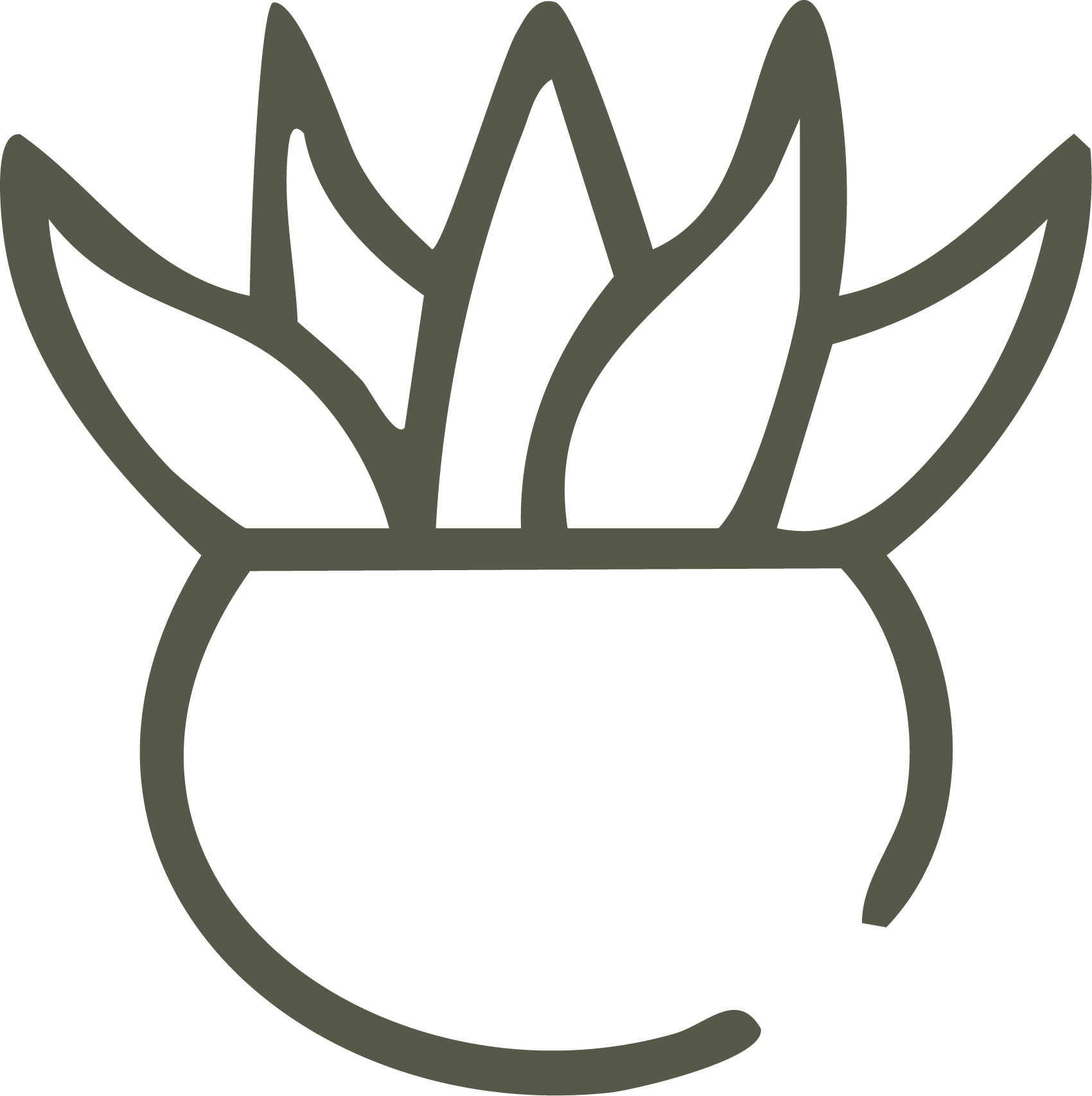 A line drawing of a potted succulent
