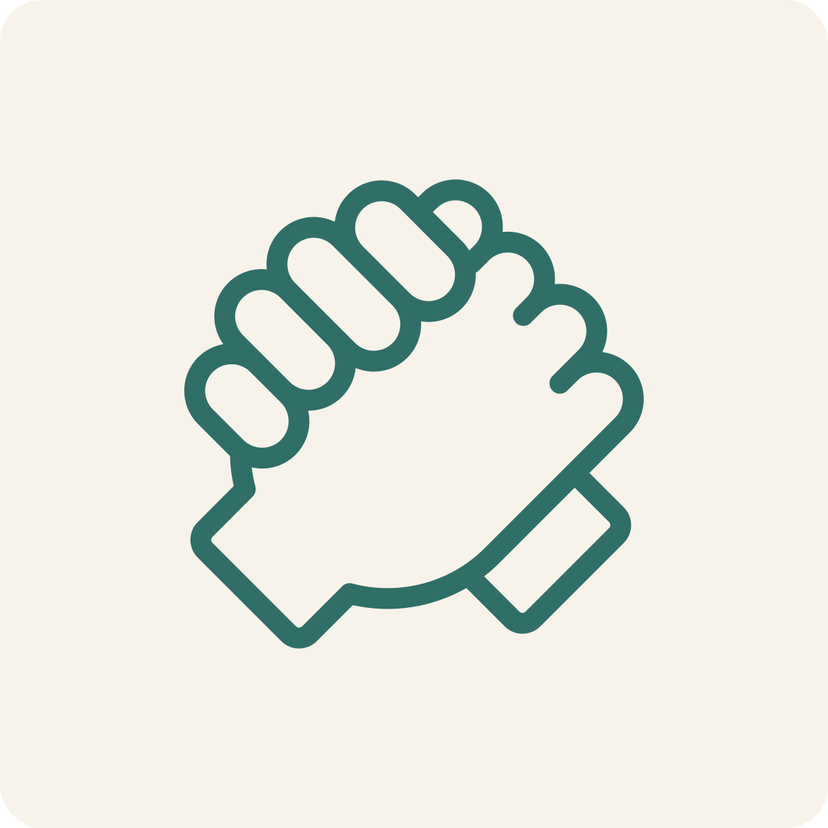 Line drawing of a fist bump hand gesture.