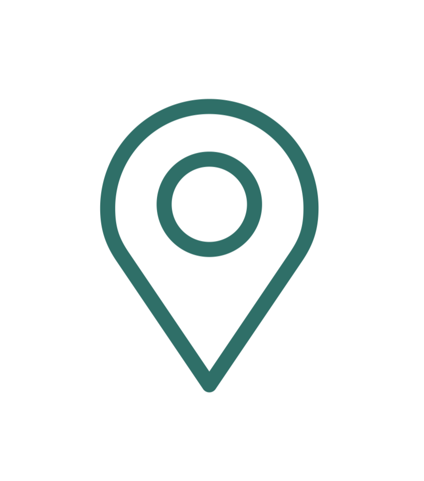 Map pin icon with circular design, representing location or navigation.
