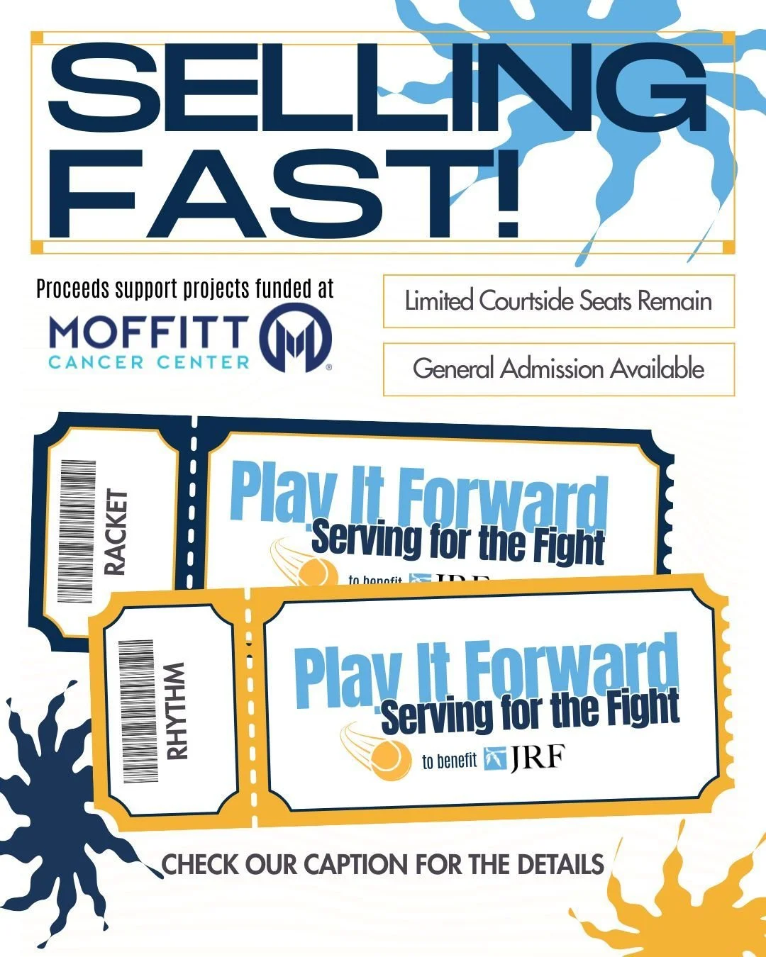 We are down to our last few Rhythm and Racket courtside seat packages.  Enjoy courtside cocktails while you are entertained by music from the ReMissions and tennis by local pros and college players. The headlining exhibition match with Thomas Blake, 