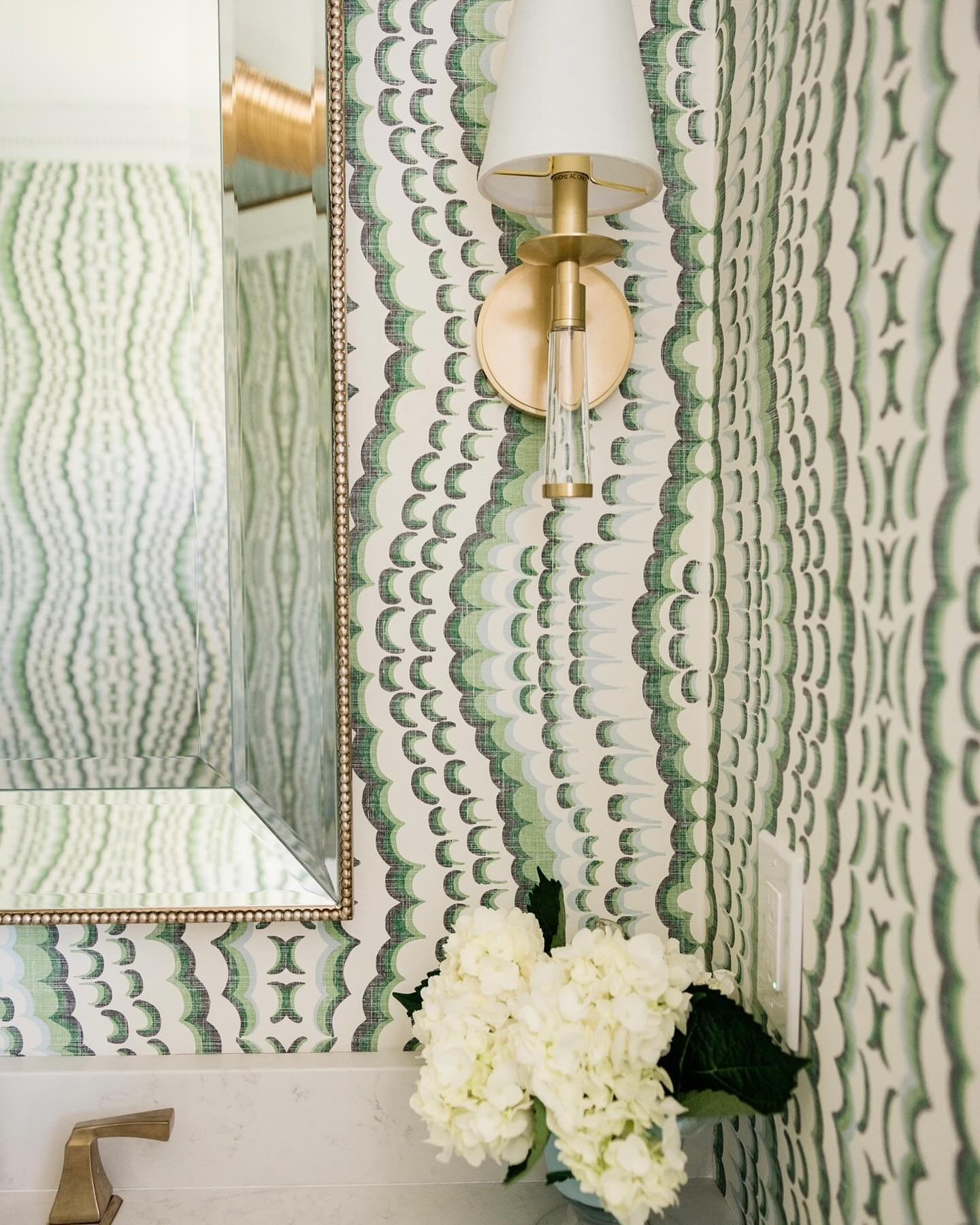Embracing the Luck of the Irish with a splash of green in this newly renovated guest bathroom.  Photography: @mariawestphotography  #cullerproject#greenwithenvy#happysaintpatricksday#guestbathroomdesign#interiordesign#highpointdesigner#guestbathroomi