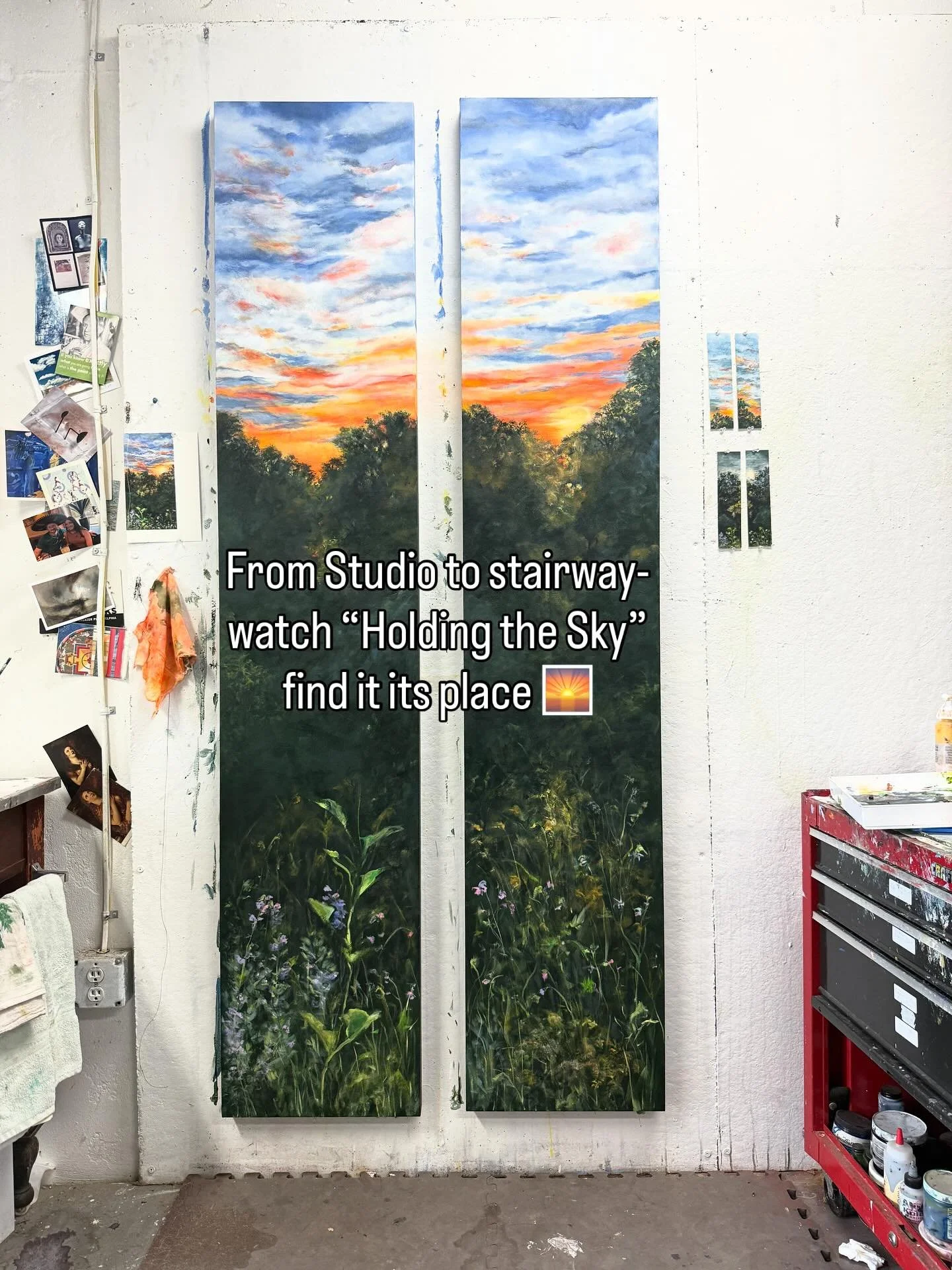 Holding the Sky has found its home.
A commission diptych for wonderful collectors who’ve become friends 💙-their 2nd large piece. A space with a window to the world and a painting meant to savor it. More soon when the light is just right.
*
*
*