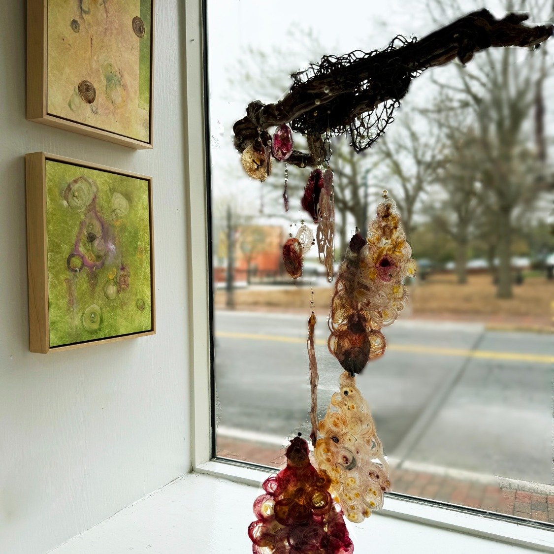 New installation @gallery37delaware 

Paper, net, vine
fragments gathered over time,
now held together.

Each element has its own history.

And yet, finds fuller meaning in relationship,
in becoming part of something larger than itself.

Much like us