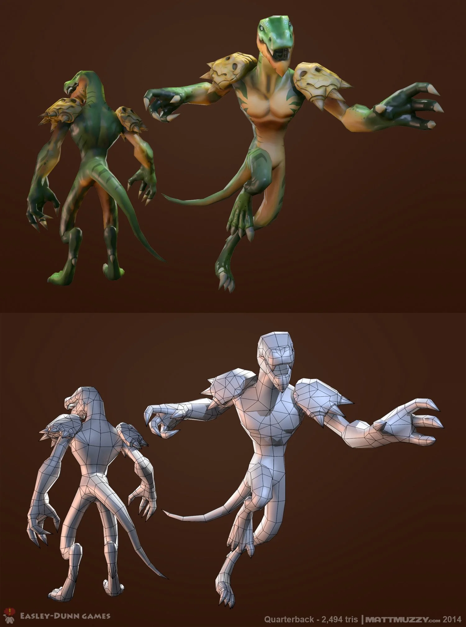 3D characters developed for EasleyDunn Games based on provided concept art