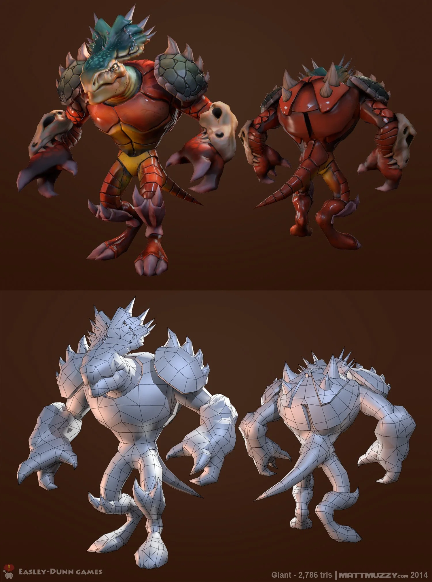 3D characters developed for EasleyDunn Games based on provided concept art
