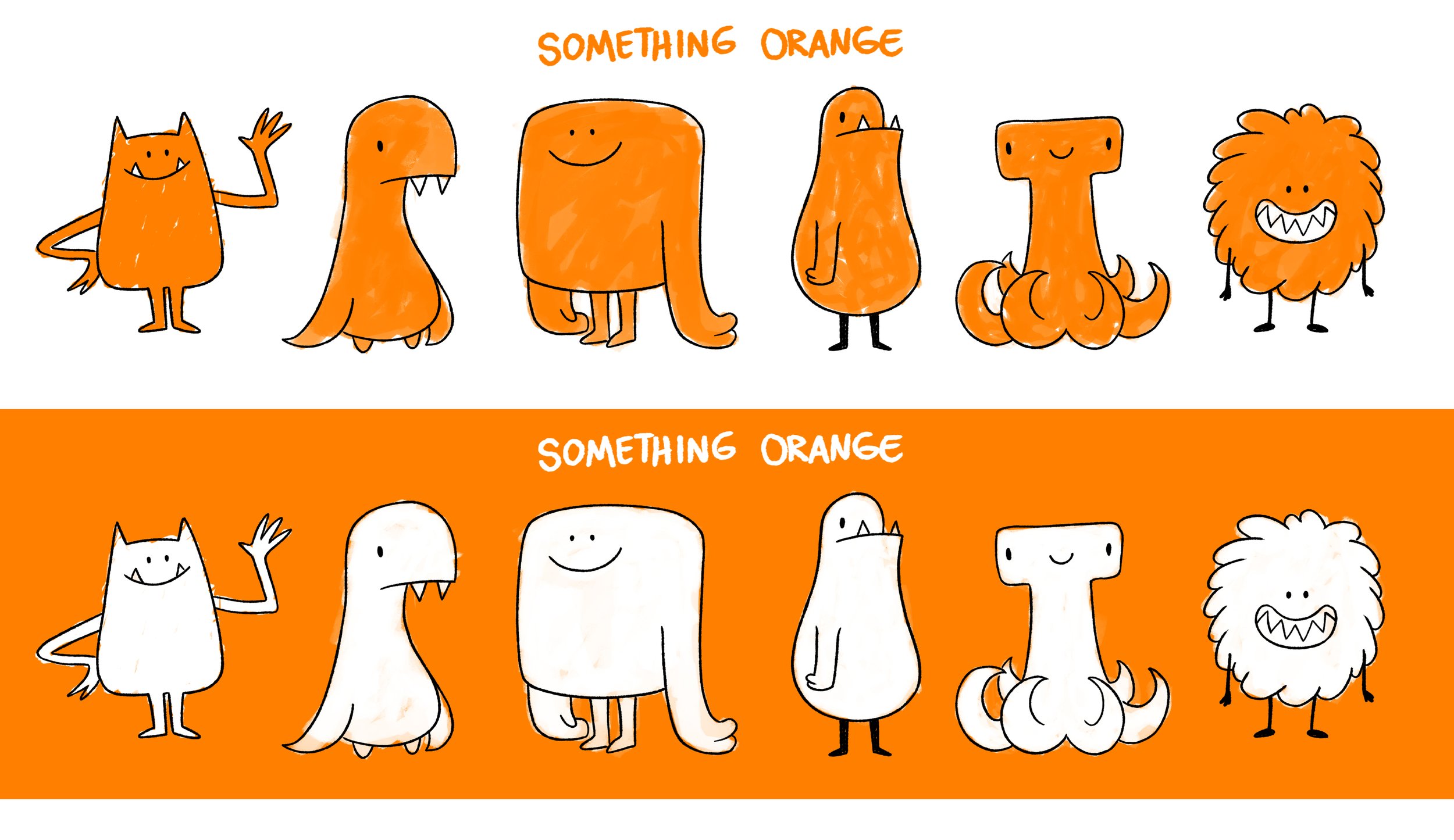 Conceptual character designs for Something Orange
