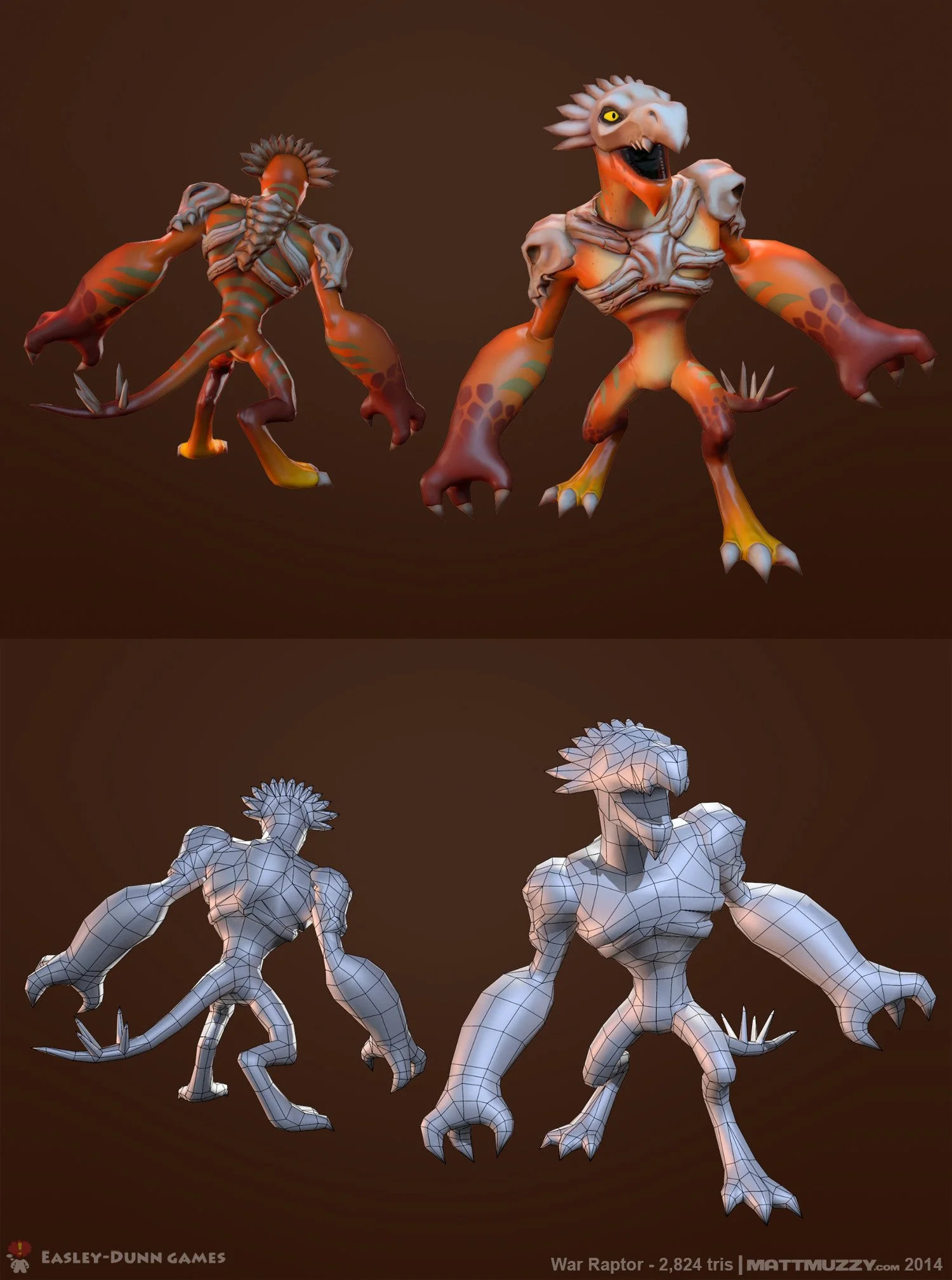3D characters developed for EasleyDunn Games based on provided concept art