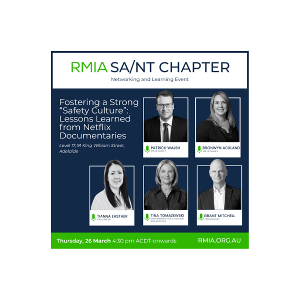 RMIA SA/NT Chapter | Fostering a Strong “Safety Culture”: Lessons Learned from Netflix Documentaries | In-person Event