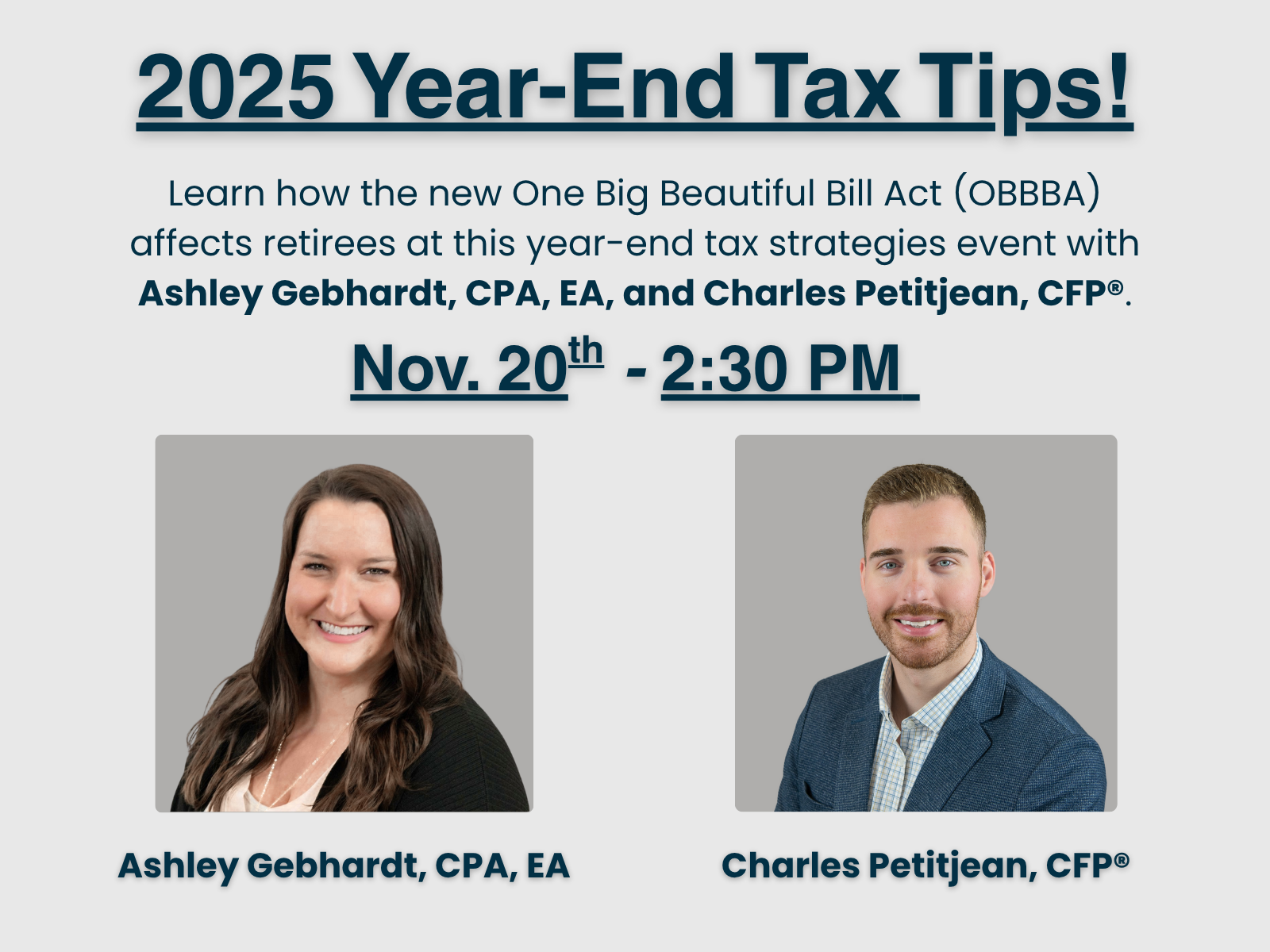 2025 Year-End Tax Tips for Retirees!