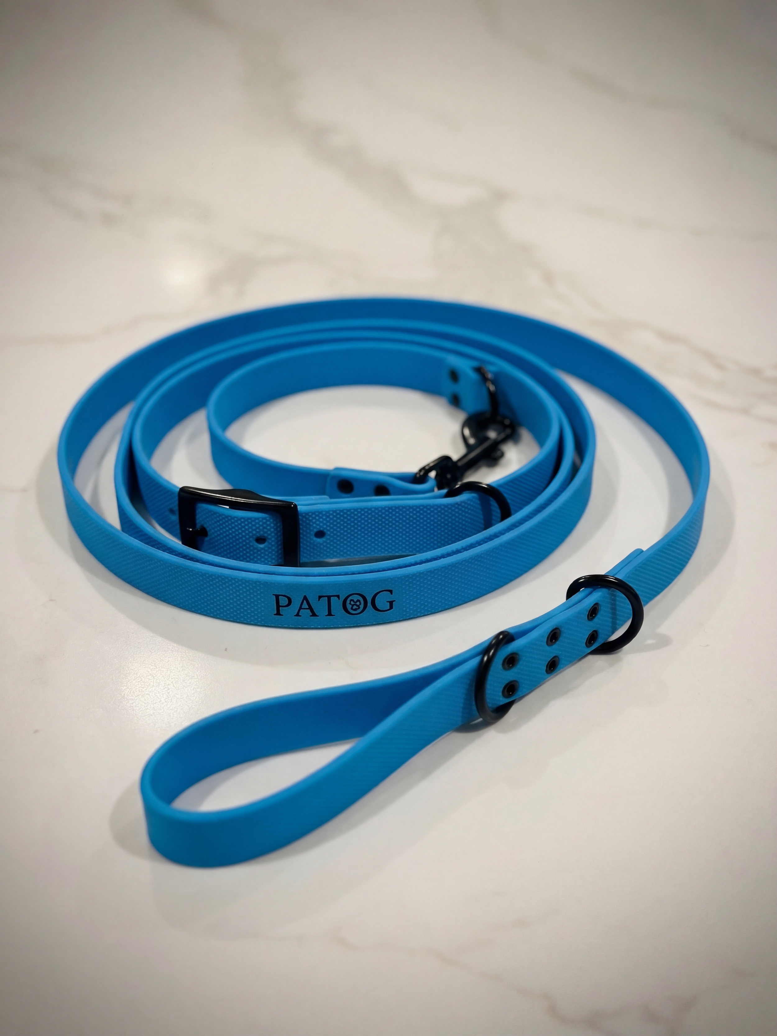 PATOG   Waterproof Silicone Dog Collar & Lead Set -Price: $22.00 Features: 100% Waterproof | Easy Clean | Vibrant Colours