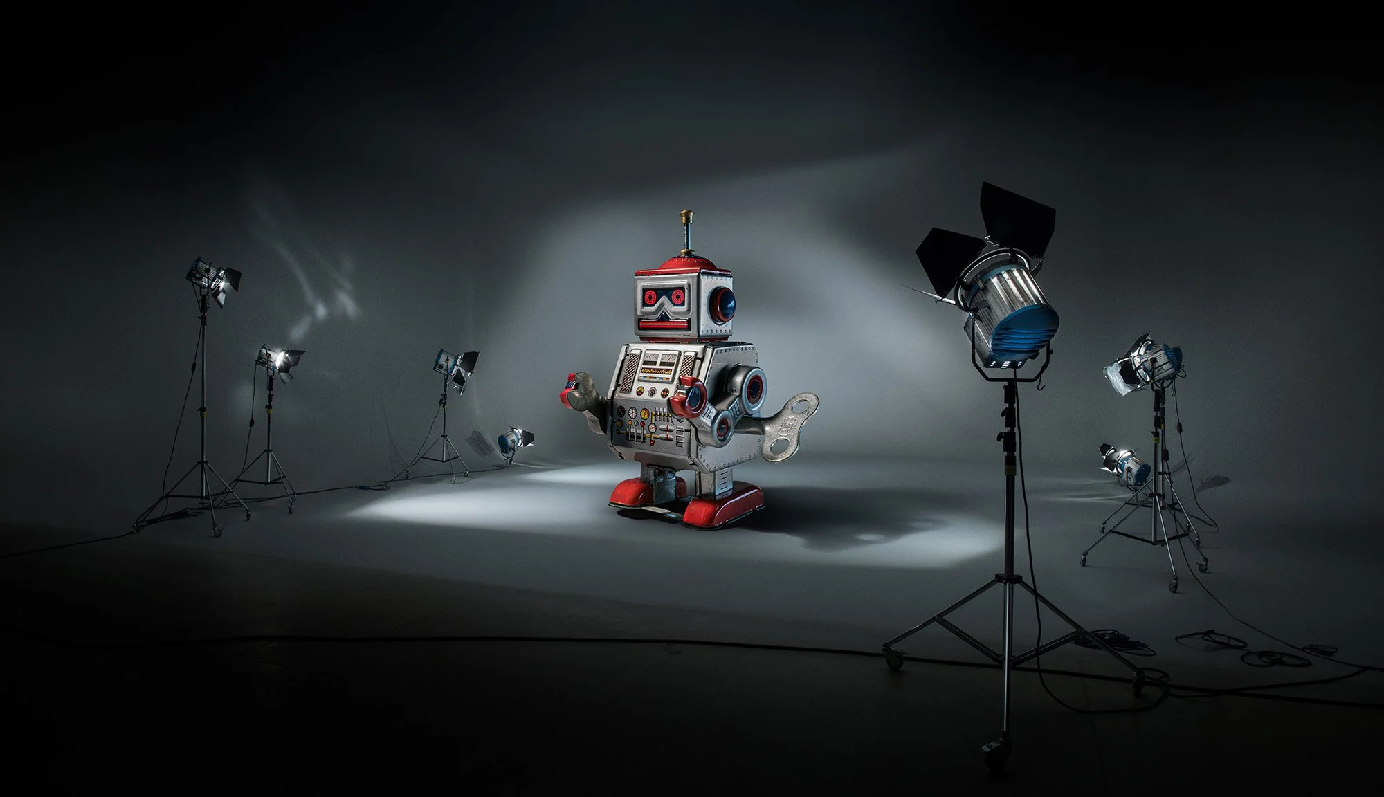 Robot in a photographic studio