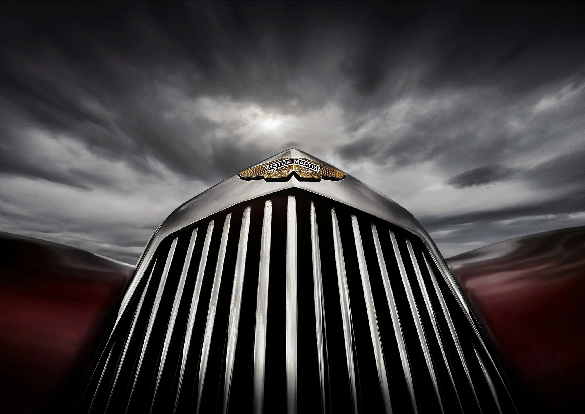 Aston Martin DB1 grill, car photography
