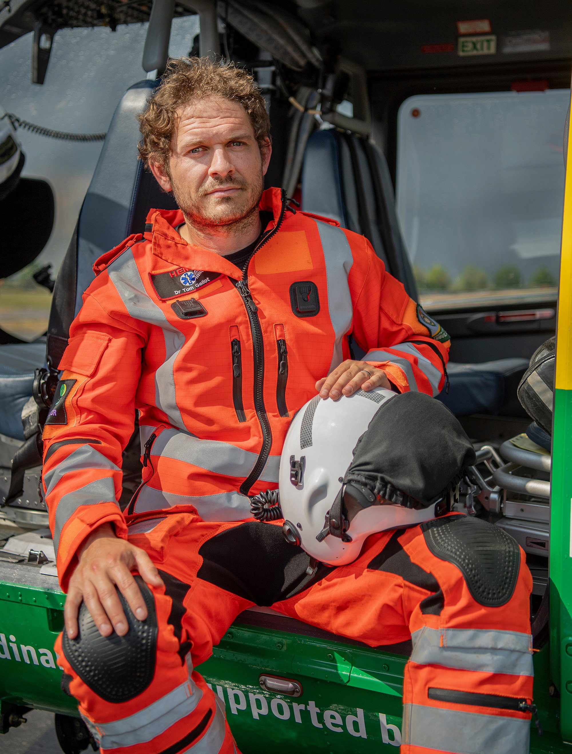 Air Ambulance Paramedic with Helicopter