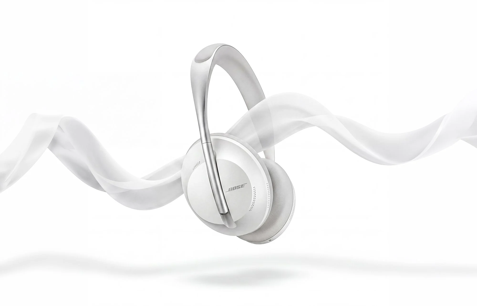 White headphones product photography