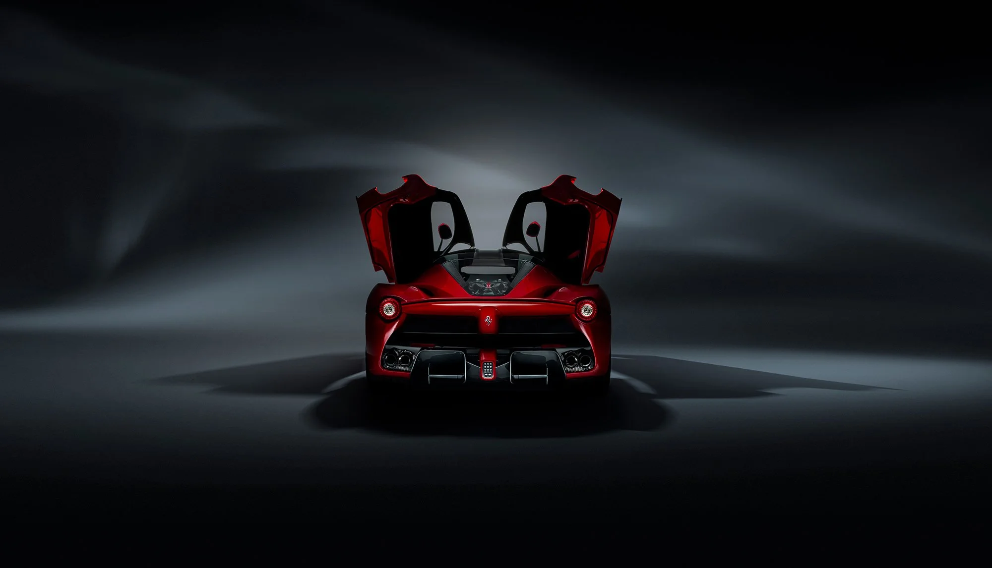 Ferrari LaFerarri car rear view, car photography in studio.