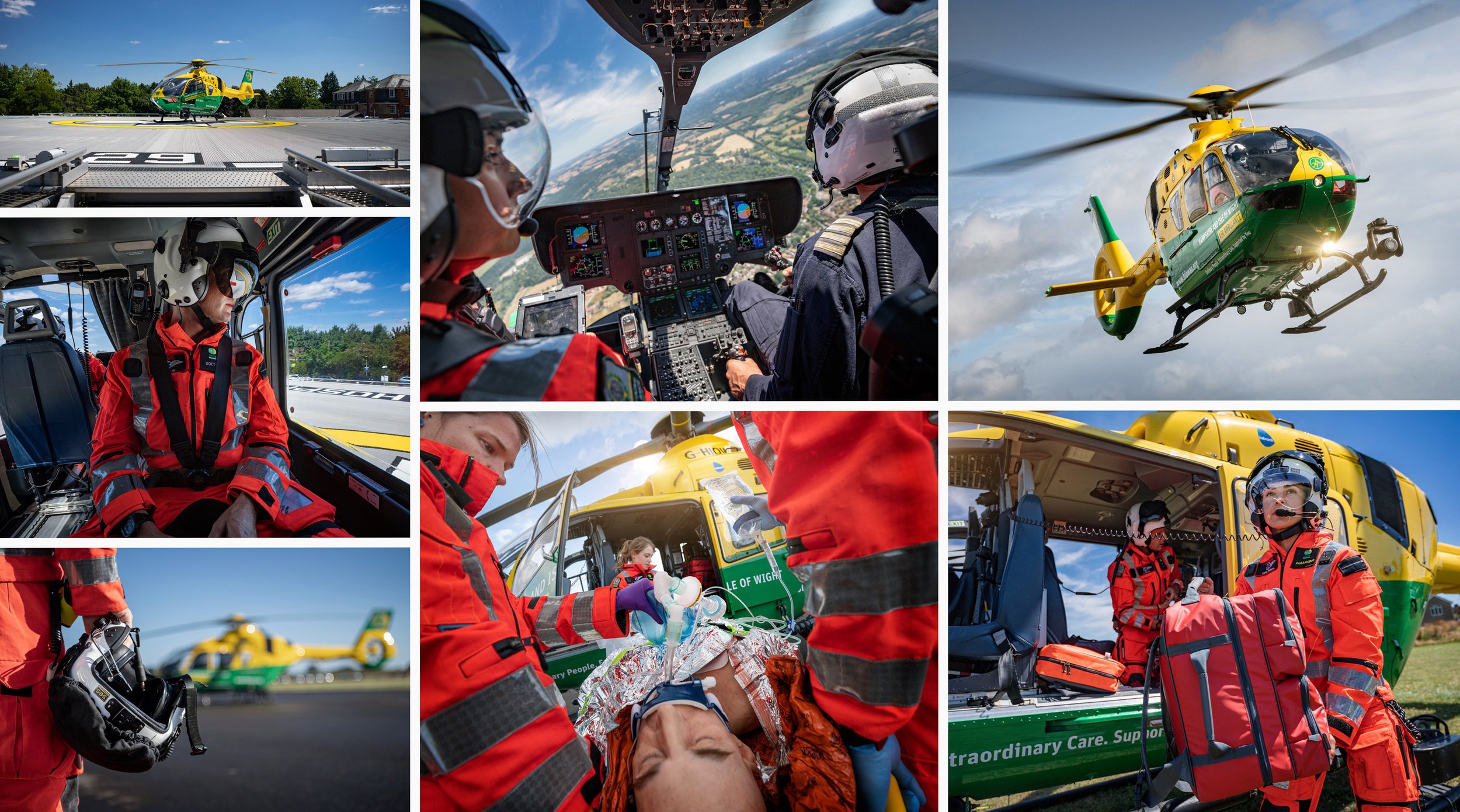 A Montage of Air Ambulance photographs by Aviation photographer Tim Wallace.