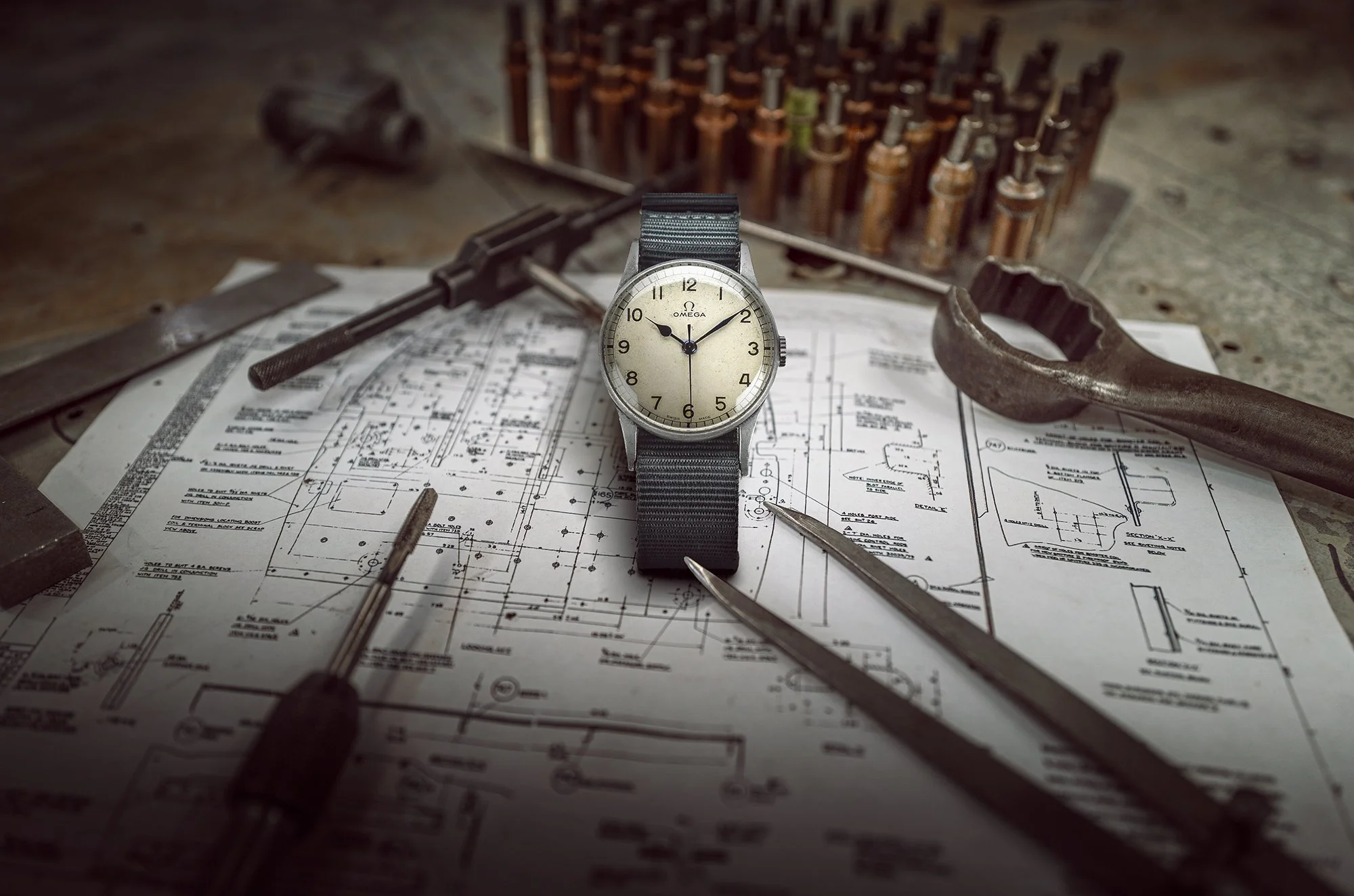 Vintage Omega on workbench