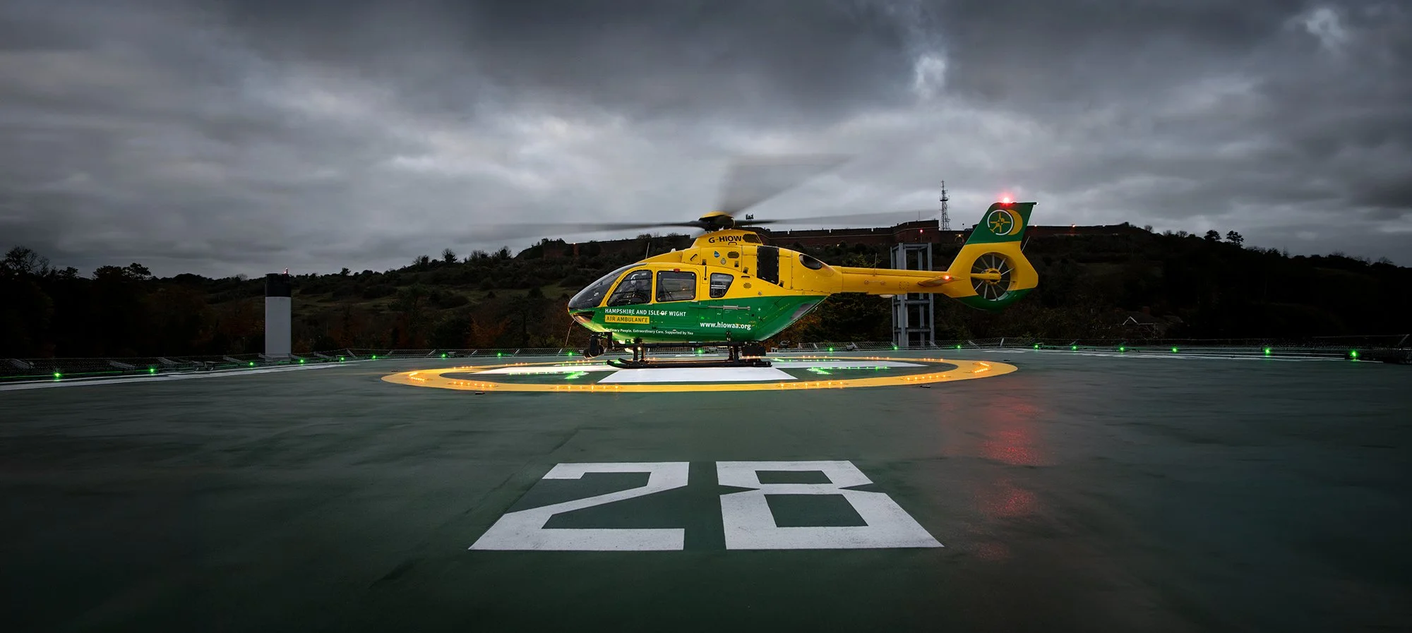 Air Ambulance Helicopter on Hospital Helipad