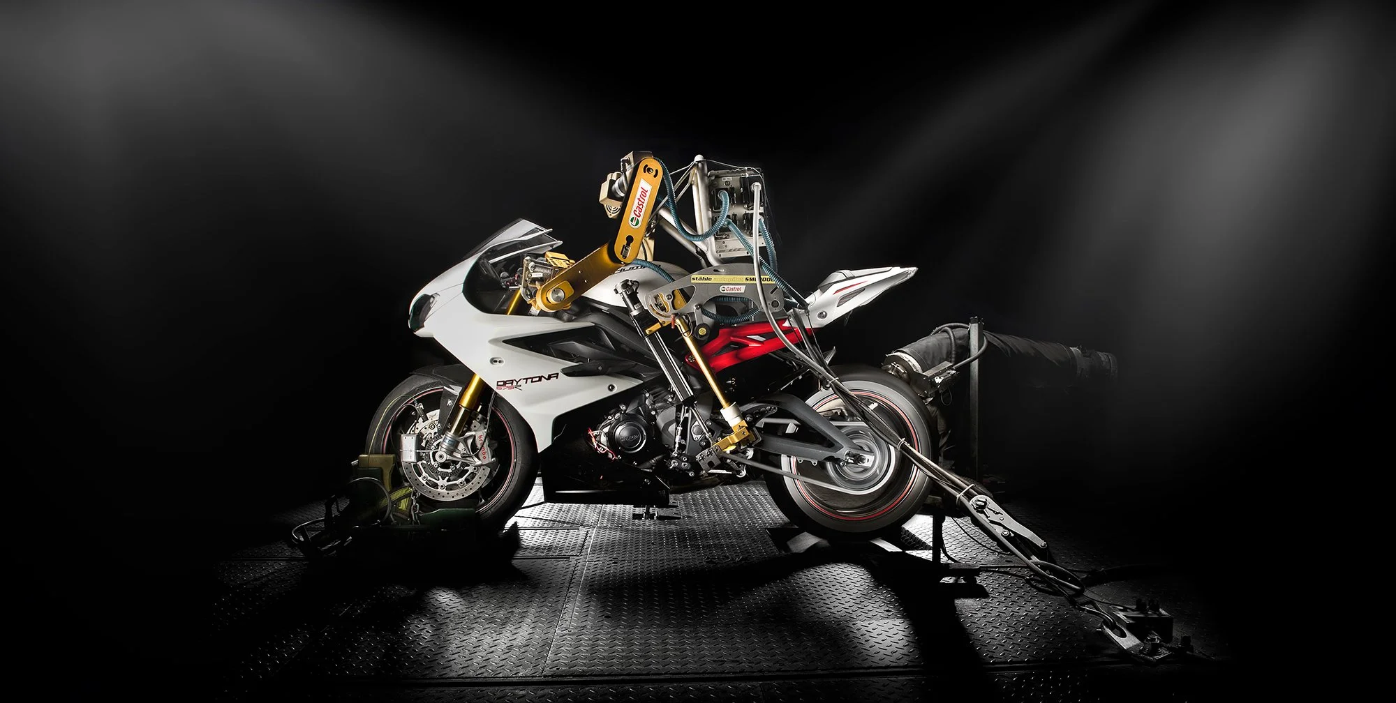 Robot riding a motorbike