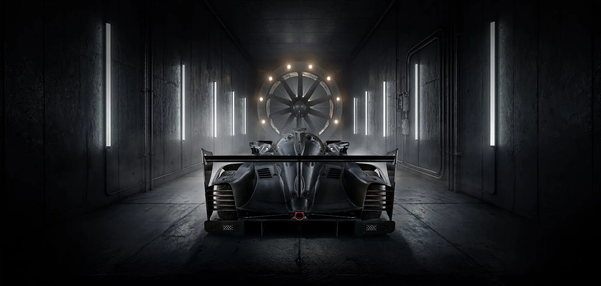 Liger Le Mans car in wind tunnel