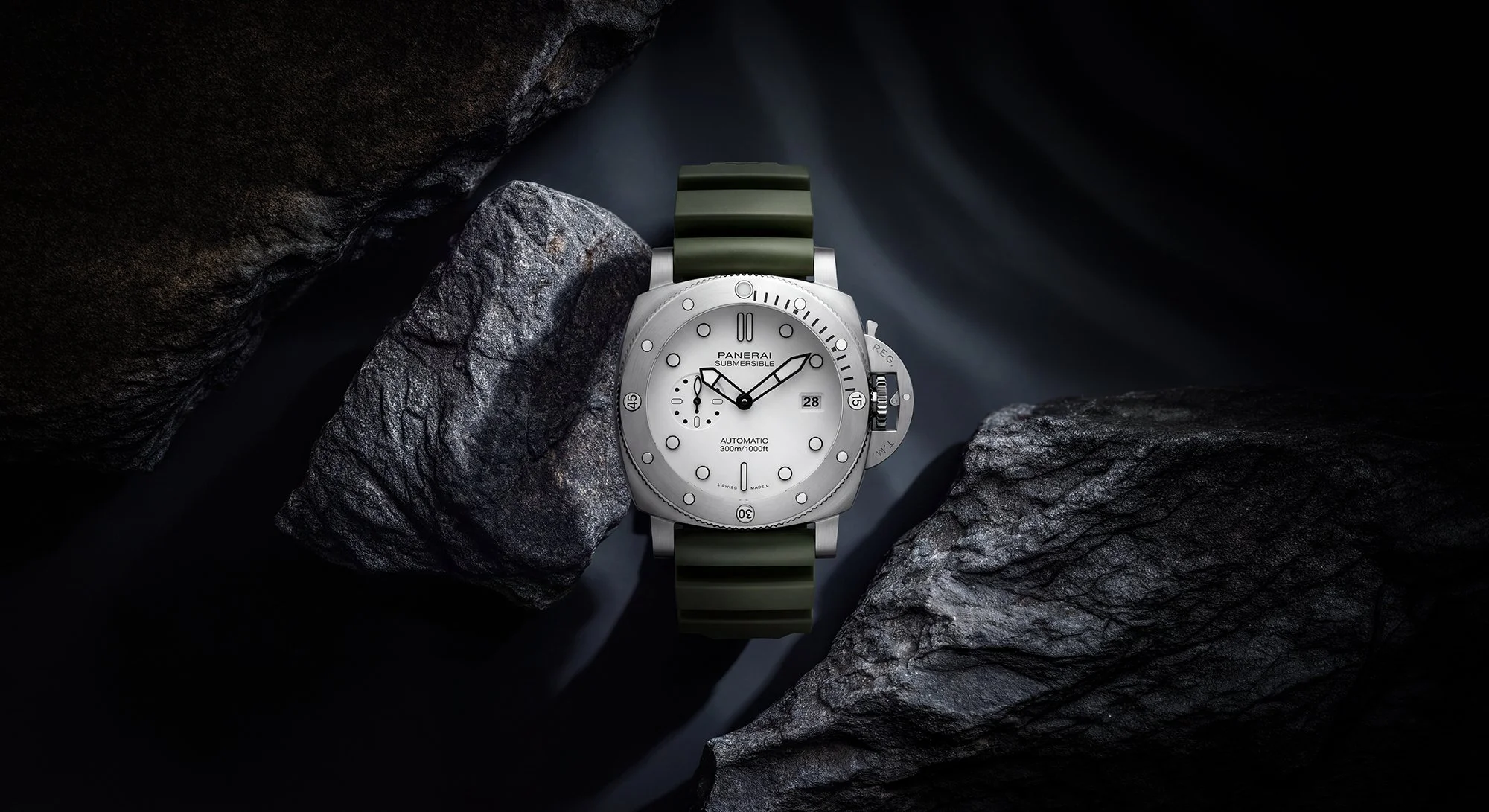Watch in stone background