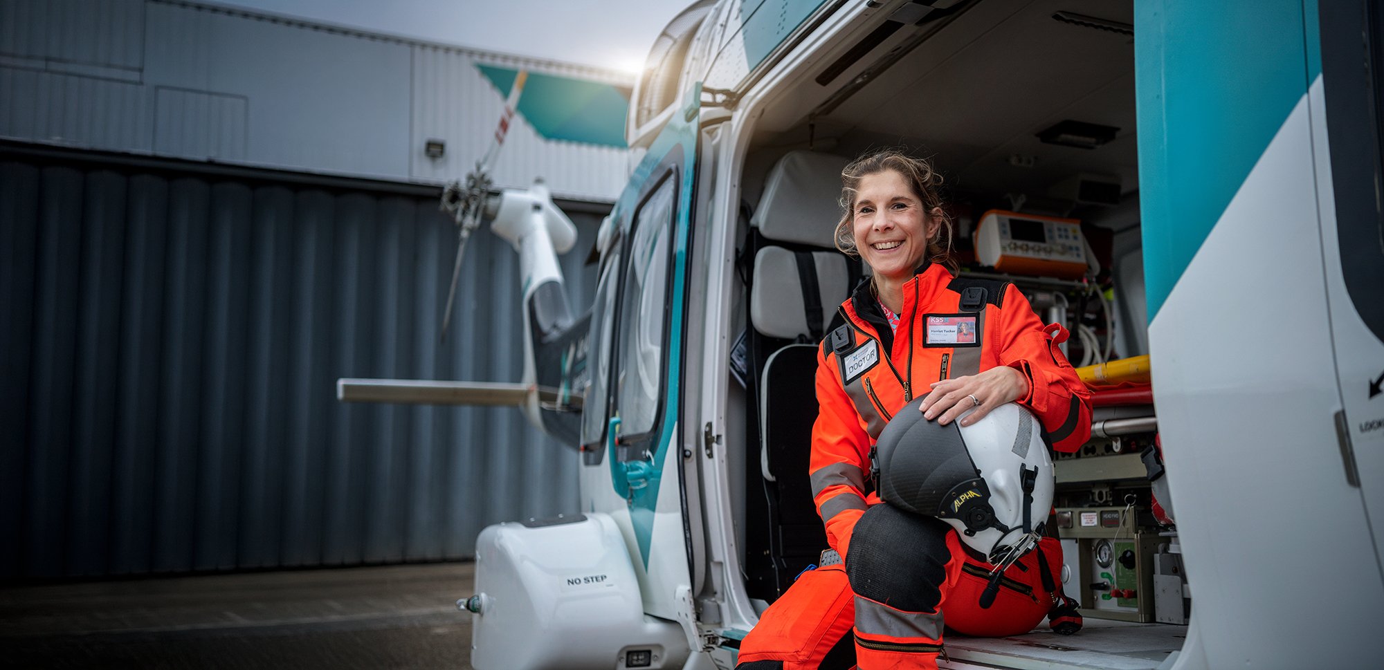 Kent Air Ambulance doctor sat in helicopter 
