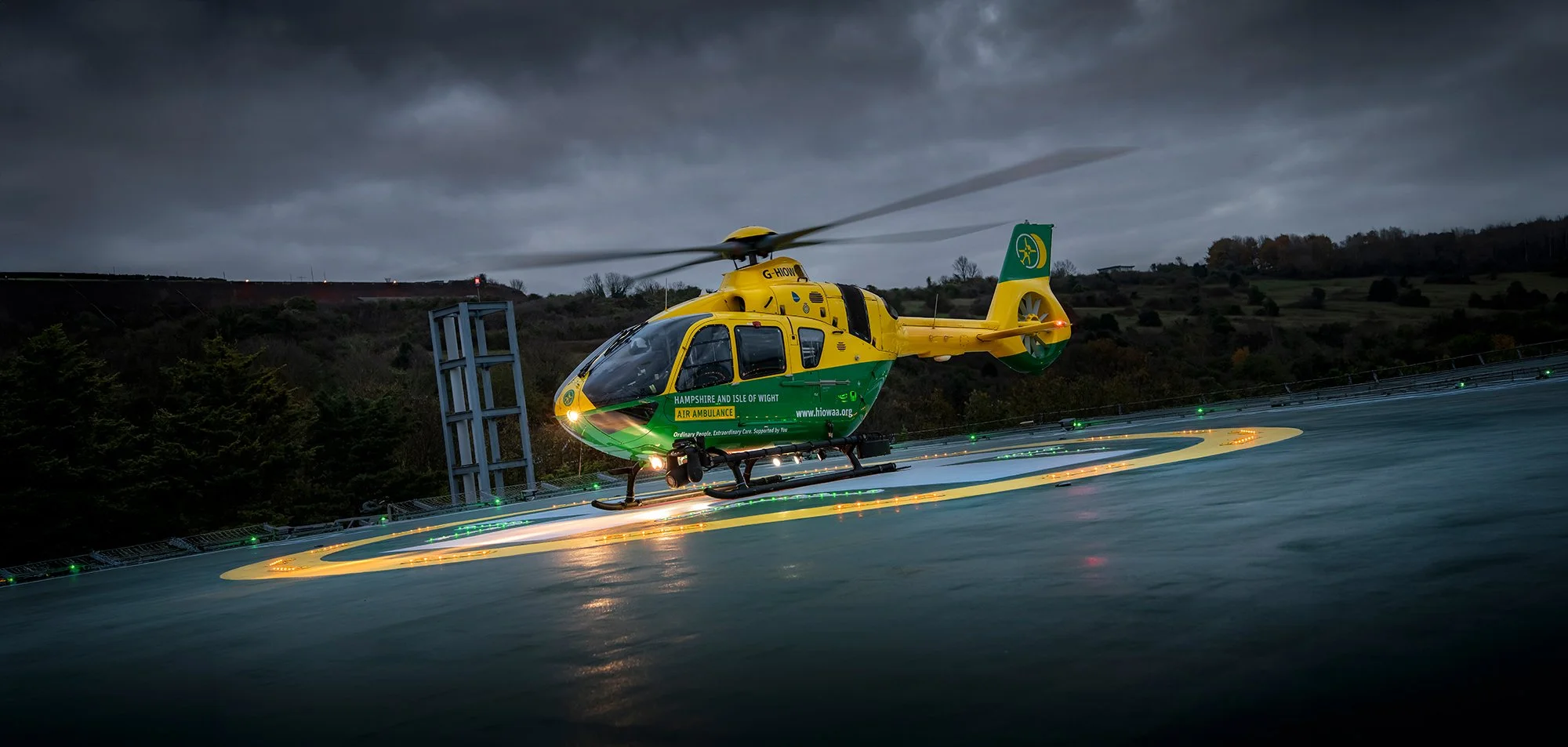 Air Ambulance Helicopter on Hospital Helipad