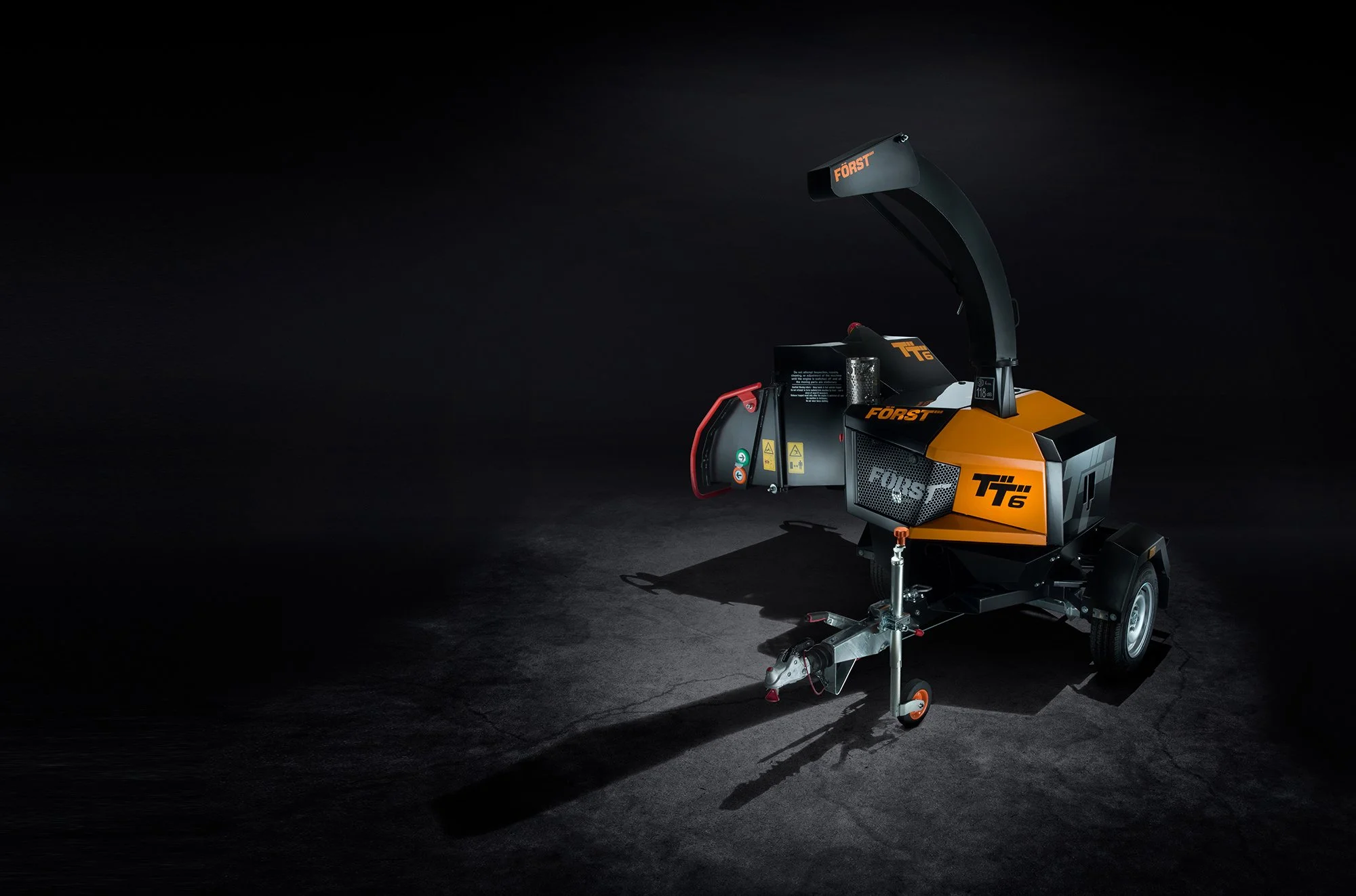 Dramatic photography in studio of a wood chipper by Tim Wallace