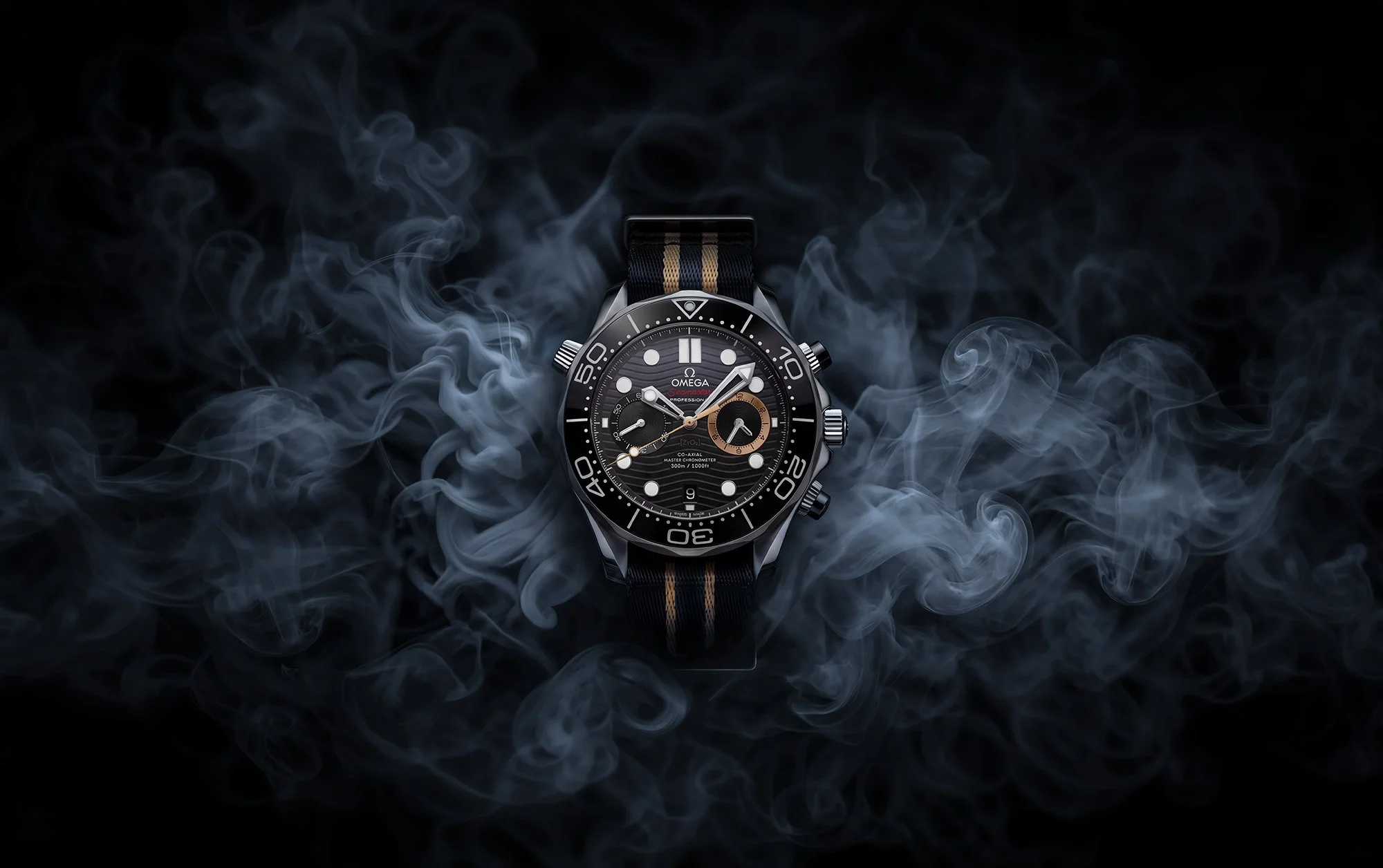 Watch surrounded by smoke