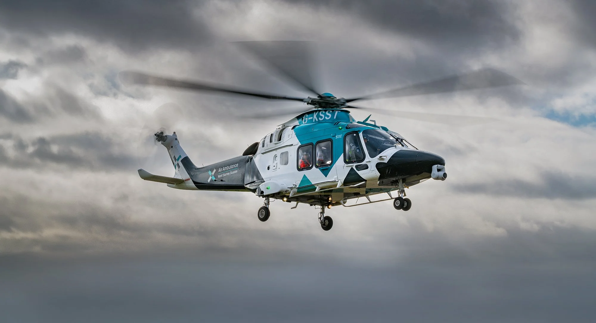 Kent Air Ambulance helicopter in flight