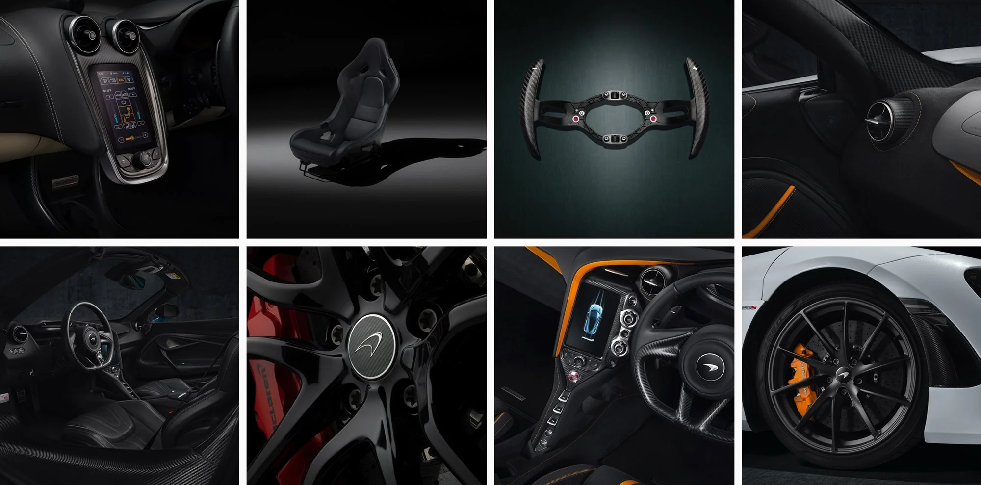 Montage of McLaren brochure photography by Tim Wallace, car photographer.