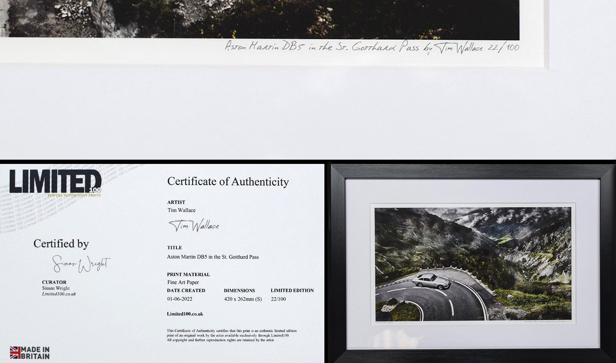 Aston martin print with certificate by Tim Wallace