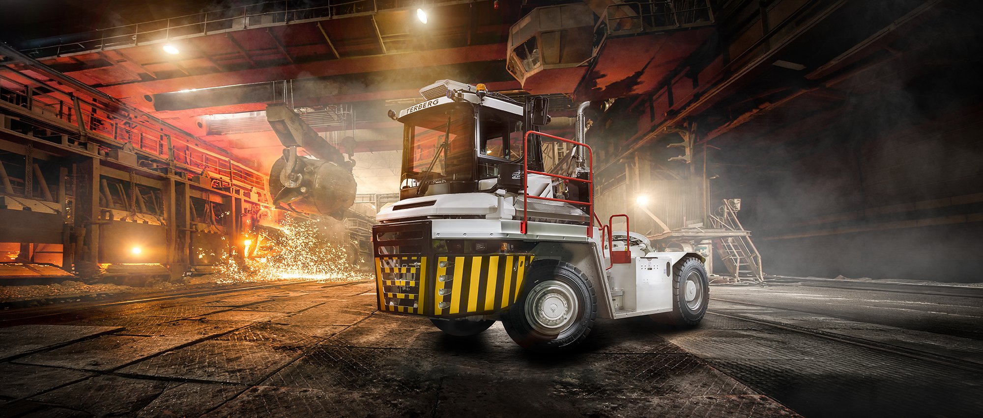 A tractor truck in a steel works, Truck photography, Tim Wallace.