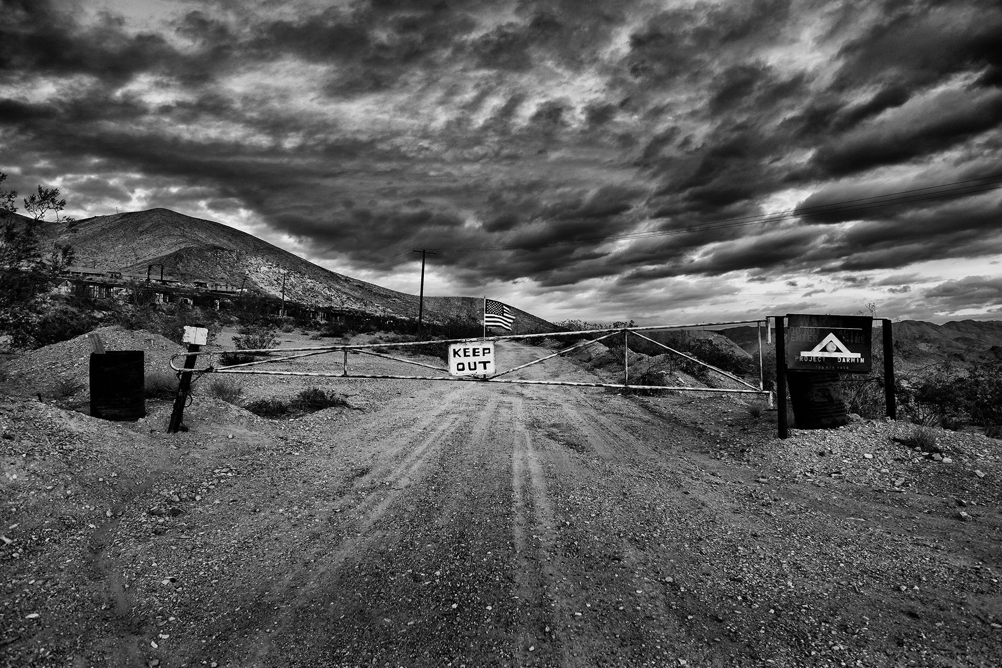 Death Valley keep out sign and barrier