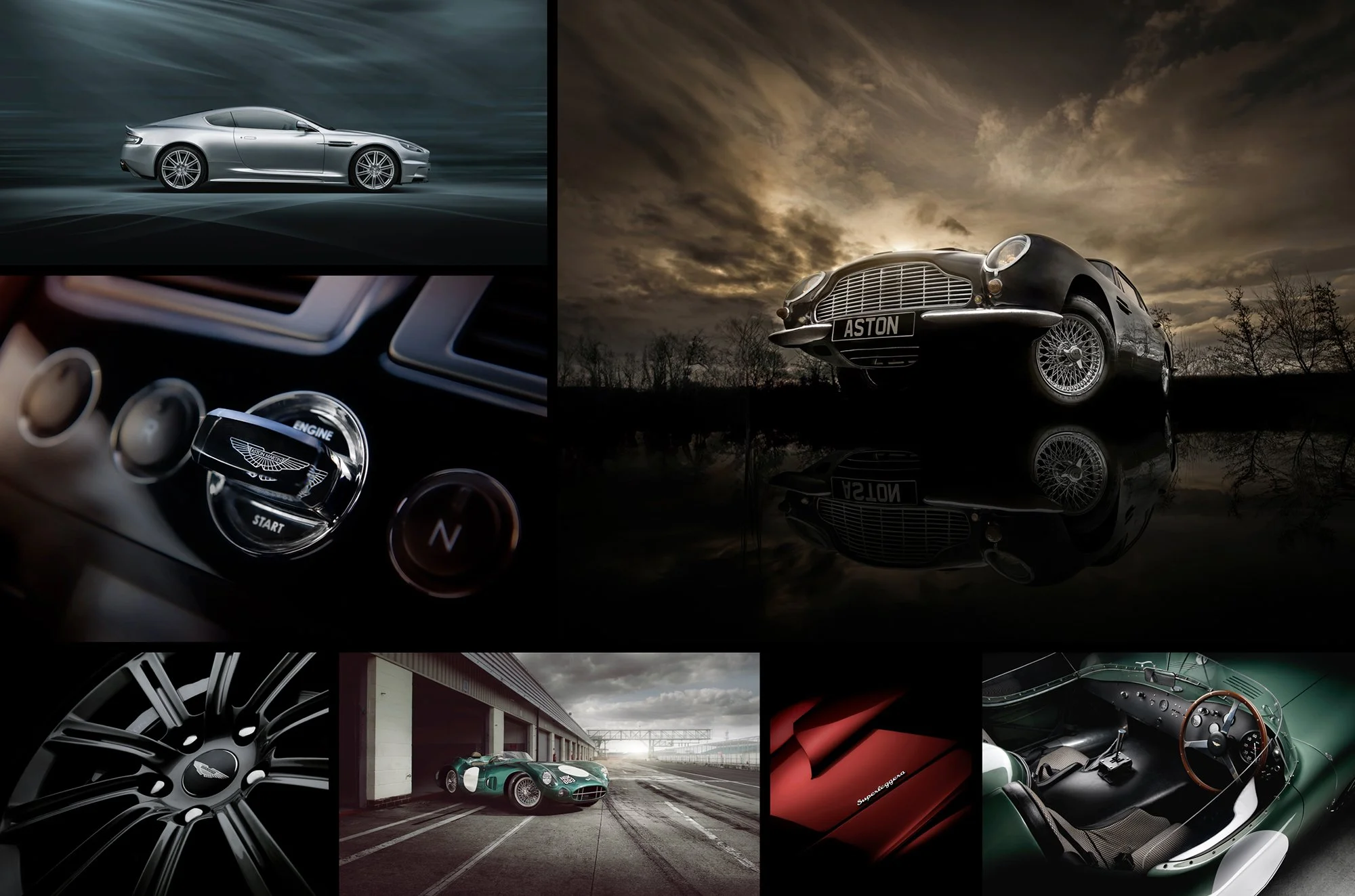 Aston Martin Car Photography Montage of images.