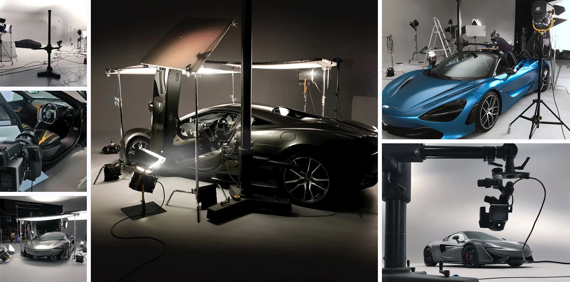 McLaren BTS of car photography in studio with Tim Wallace.