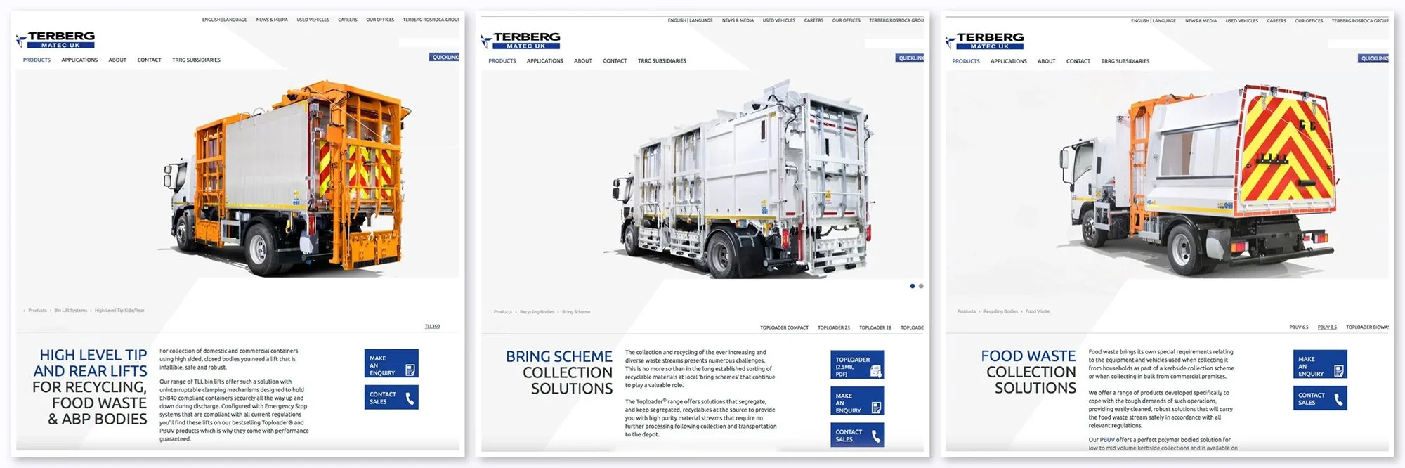 Terberg truck photography, client usage examples.