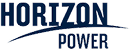 Horizons Power logo with blue text and a curved underline.