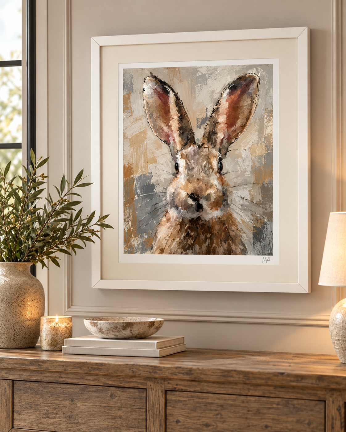 'The Hare' White Framed Print BG.png