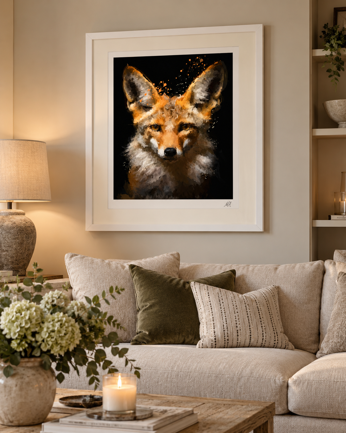 'The Fox' White Framed Print BG.png