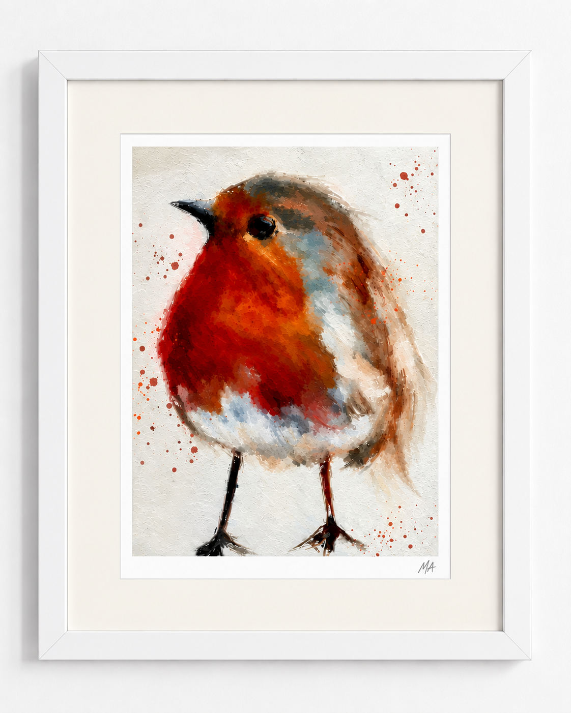 'The Robin' Rectangle Framed Print White.png