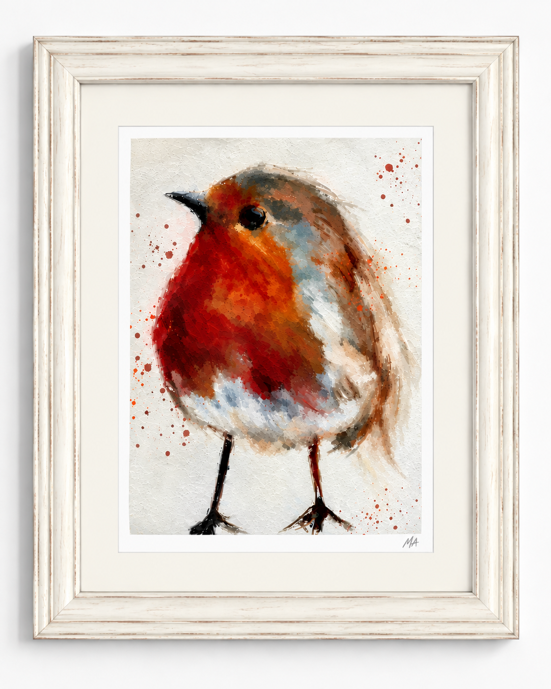'The Robin' Rectangle Framed Print Rustic.png