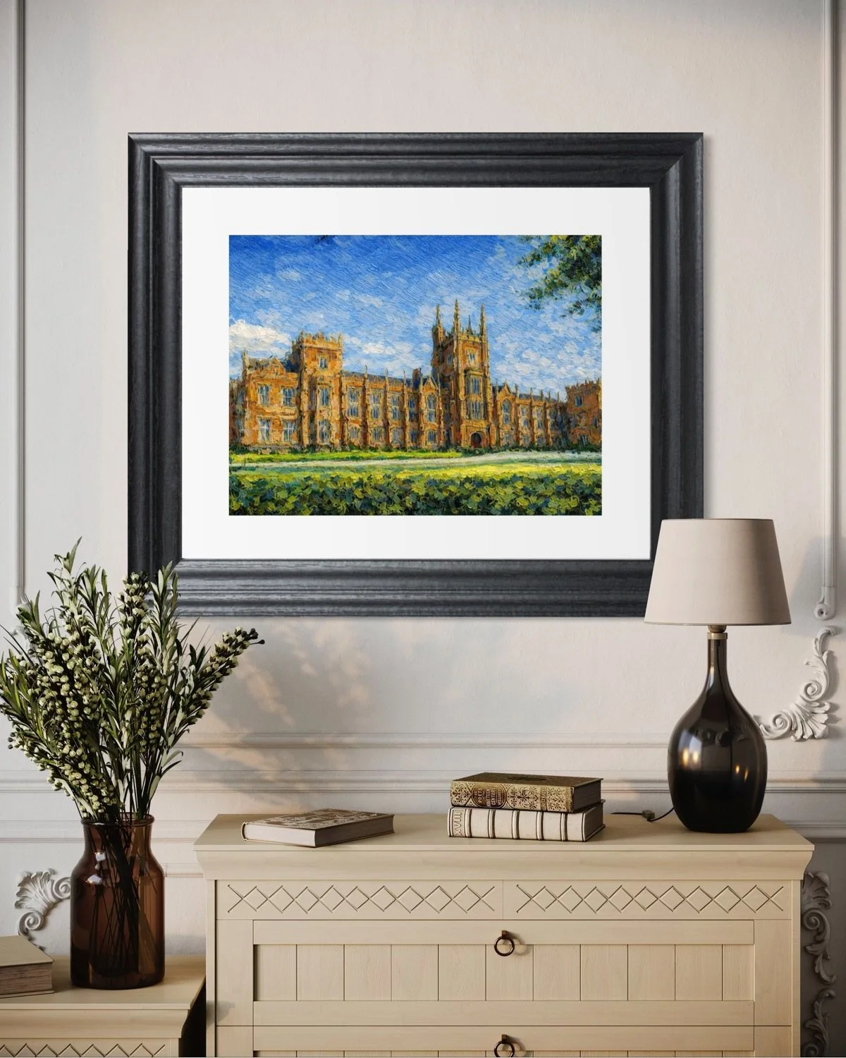 Queens University framed print.