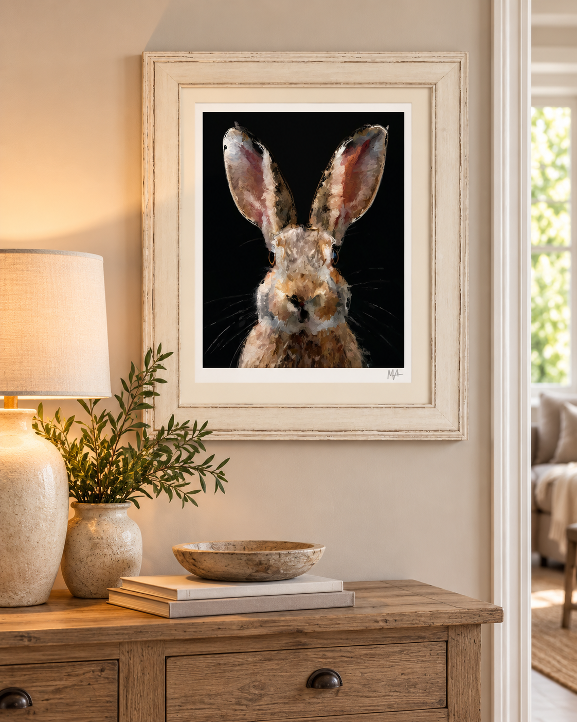 'The Hare' Rustic Framed Print BG.png