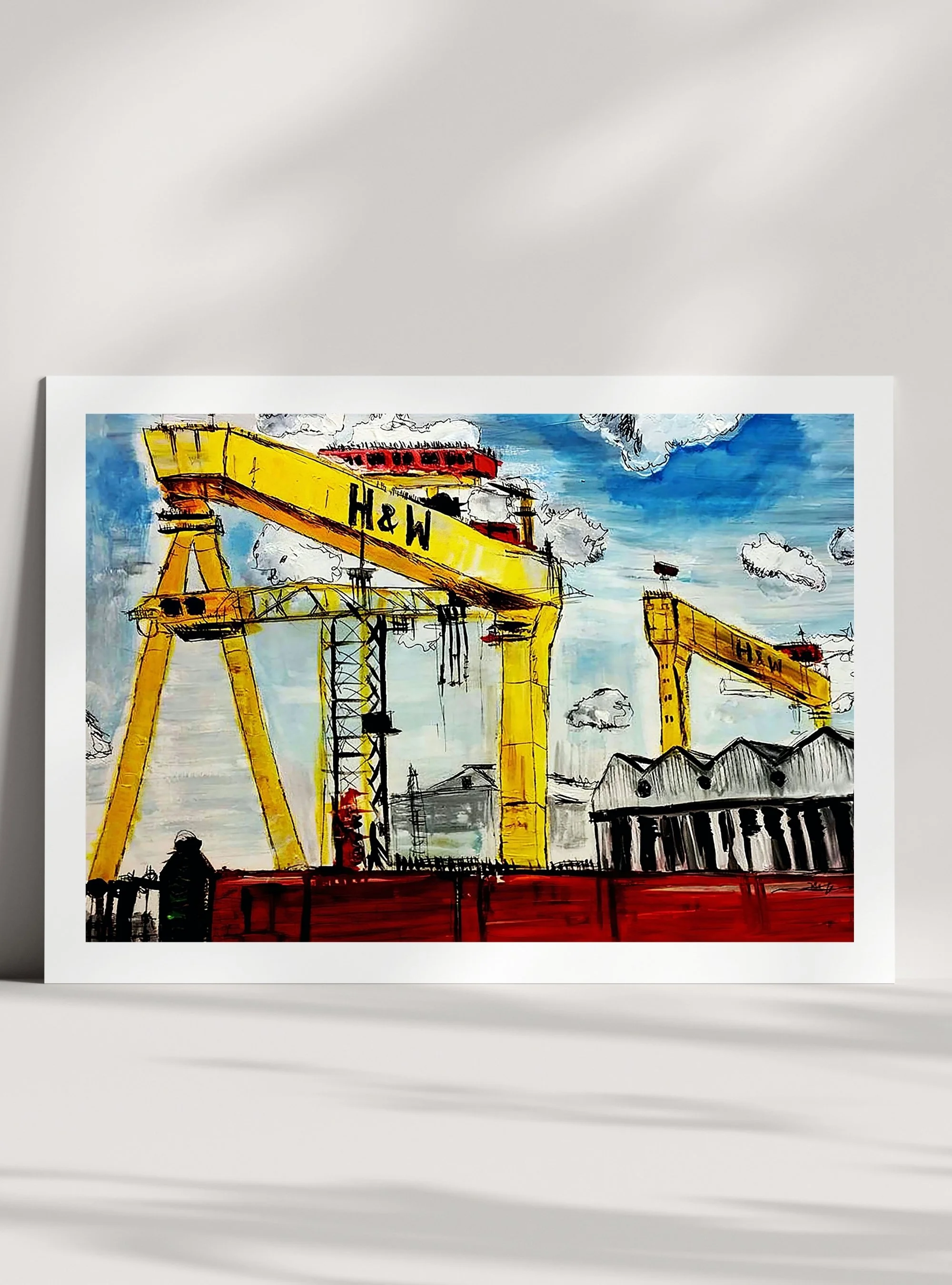 'The Red Wall' (Harland & Wolff) Print