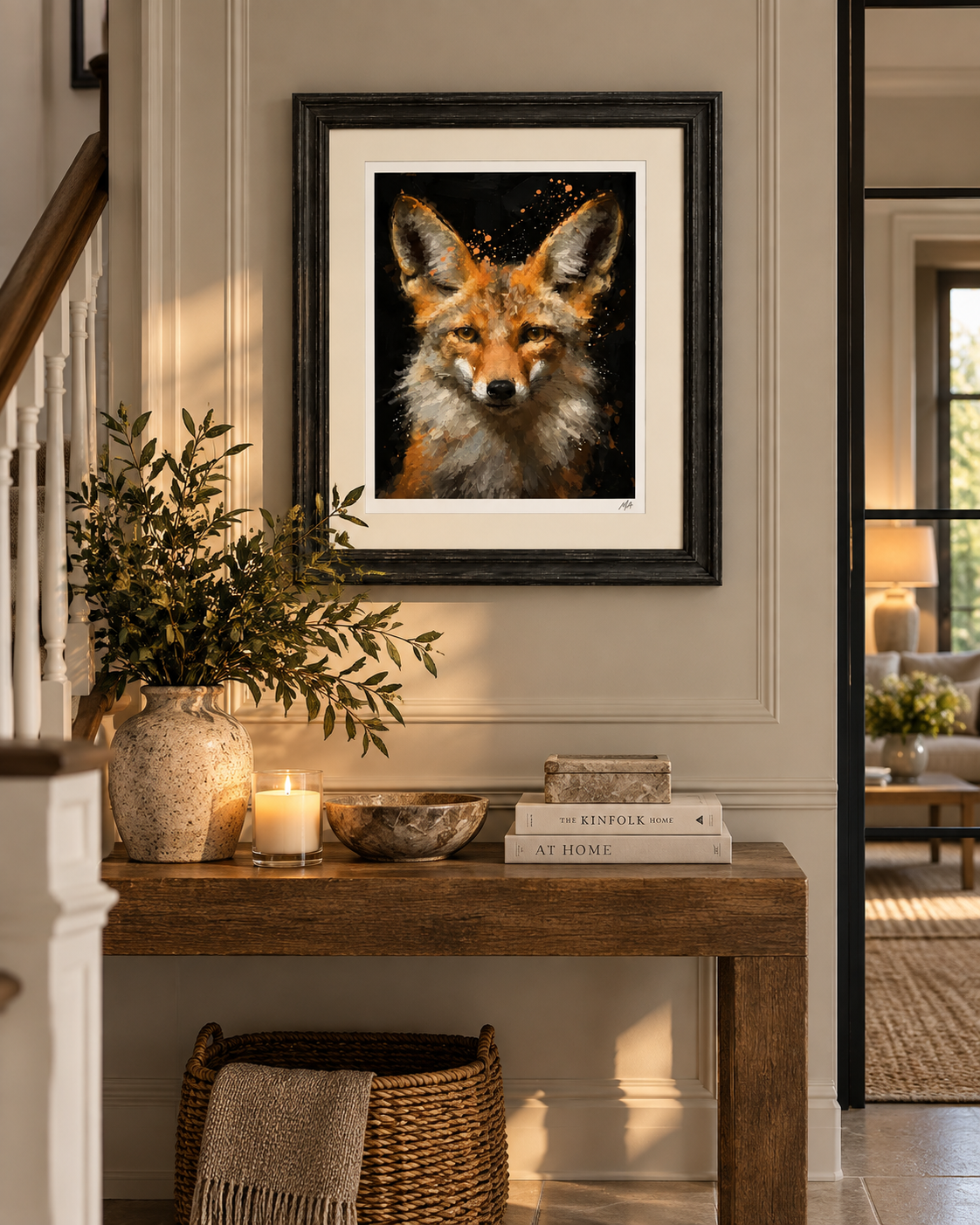 'The Fox' Black Framed Print BG.png