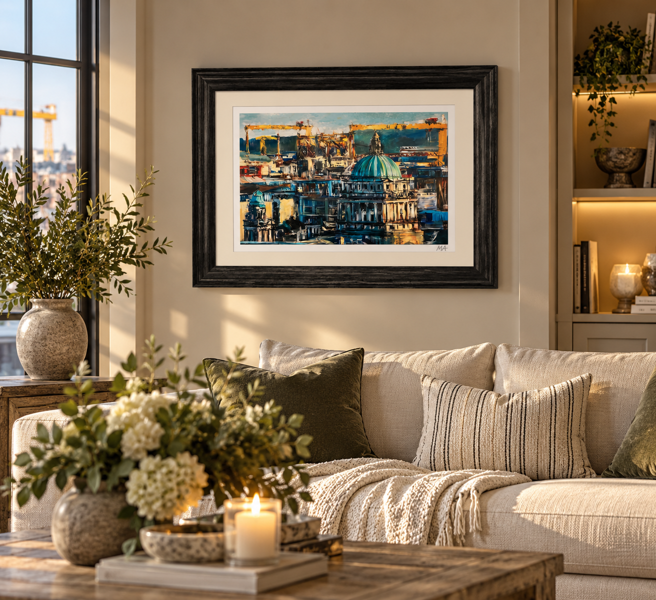 'Belfast in Spring' Black Framed Print BG.png