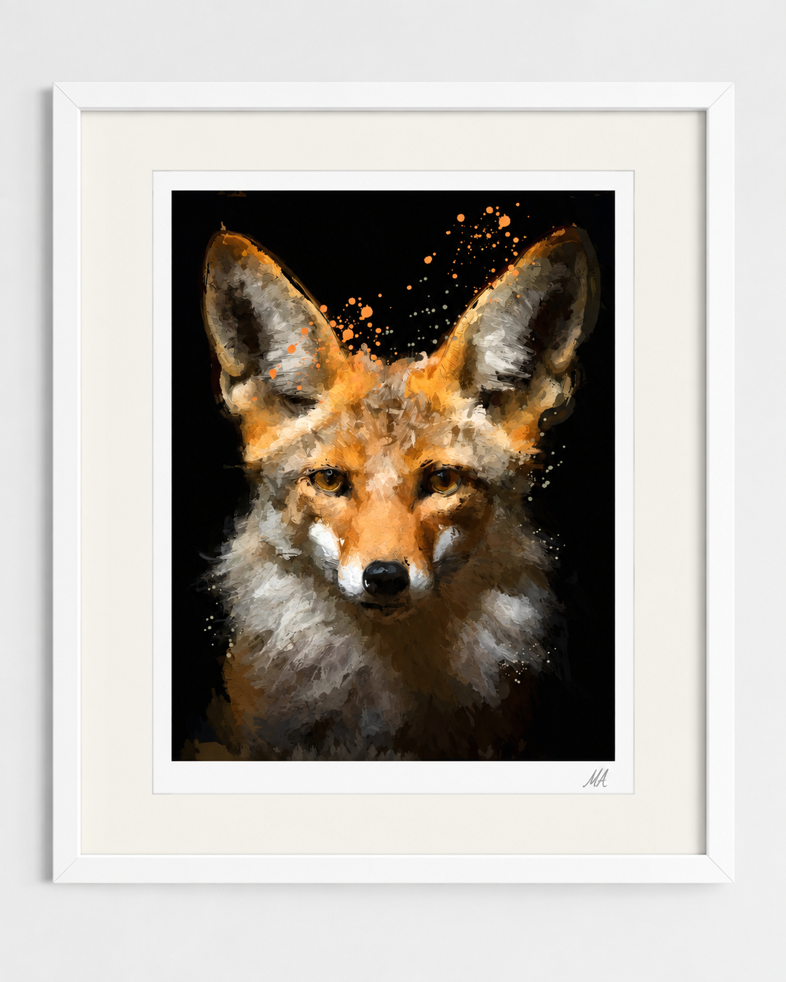 'The Fox' White Framed Print.png