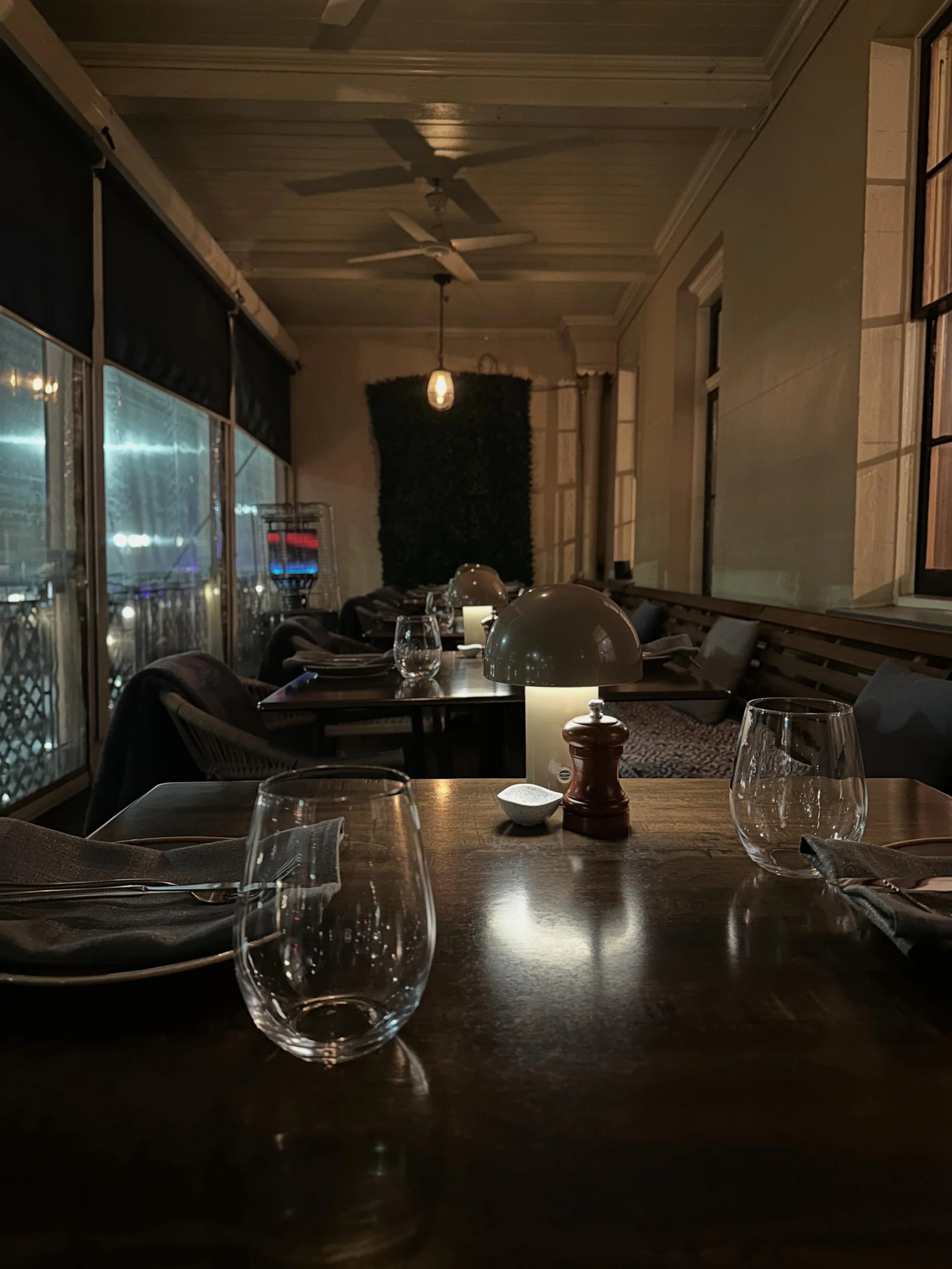 Our balcony is just as cozy as inside during winter. We have heaters and blankets if it gets a little chilly, or use our preferred method to warm up, a nice glass of red

See you soon x